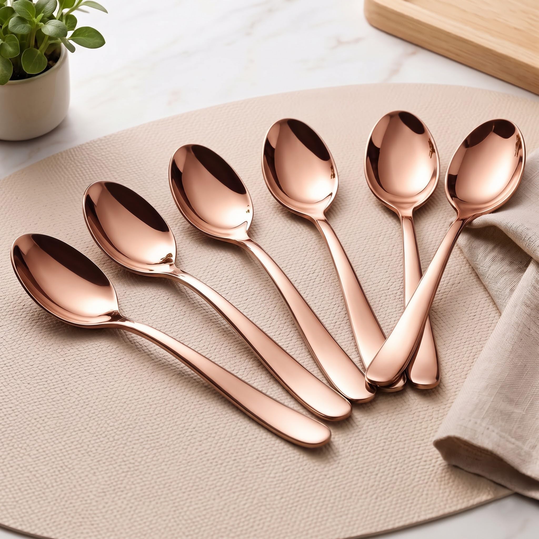 Parage Tiara Stainless Steel Coffee Spoons - Set of 6 -9 Parage Tiara Stainless Steel Coffee Spoons - Set of 6 -9