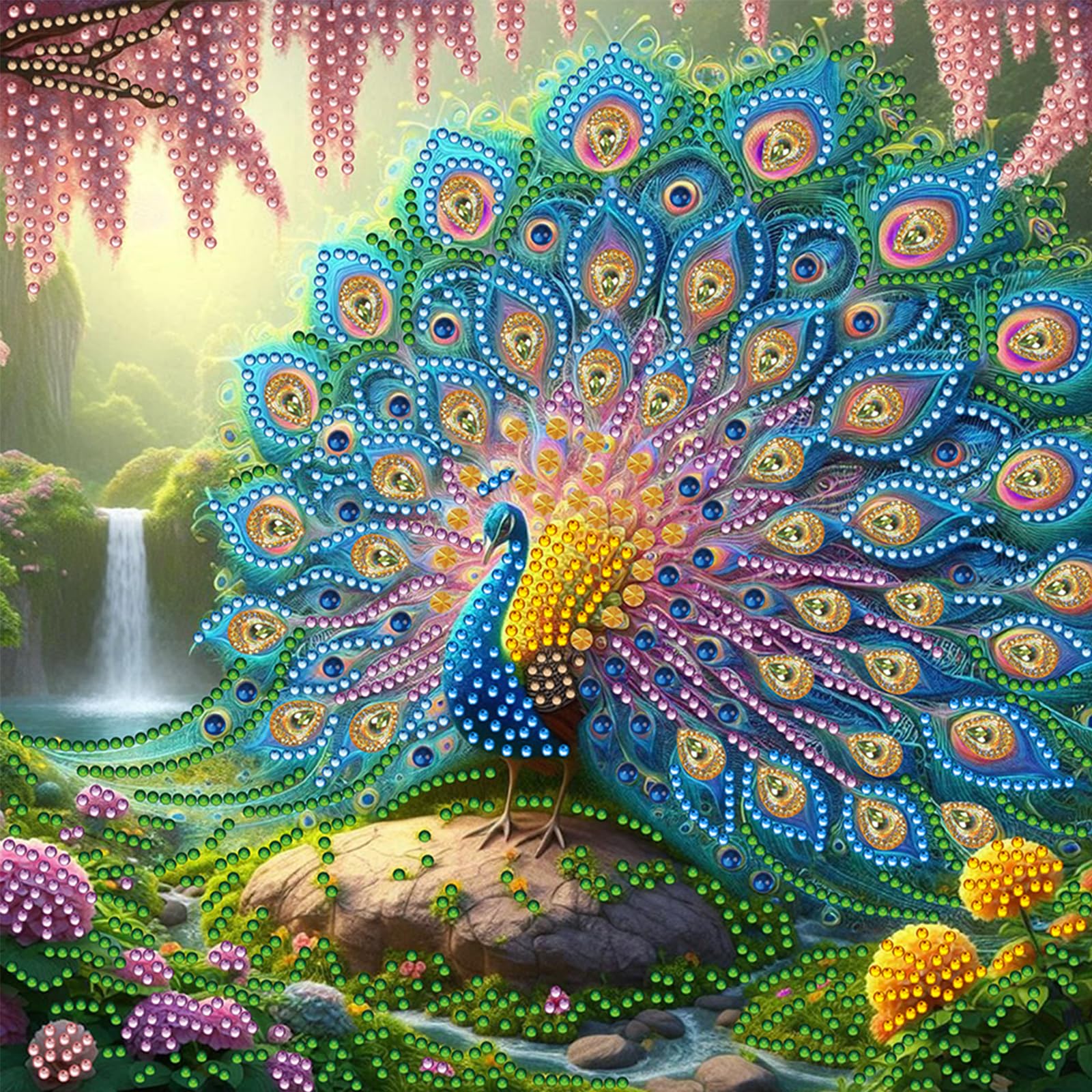 Kexpery 5D Partial Diamond Painting Bird with Special Shapes for Easy DIY Wall Decoration for Adults Beginners