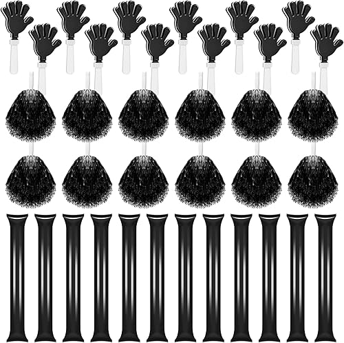 Sosation 36 pompones de animadora y palitos de trueno para eventos deportivos, juegos de fútbol, escuela, baile, equipo, artículos de espíritu,