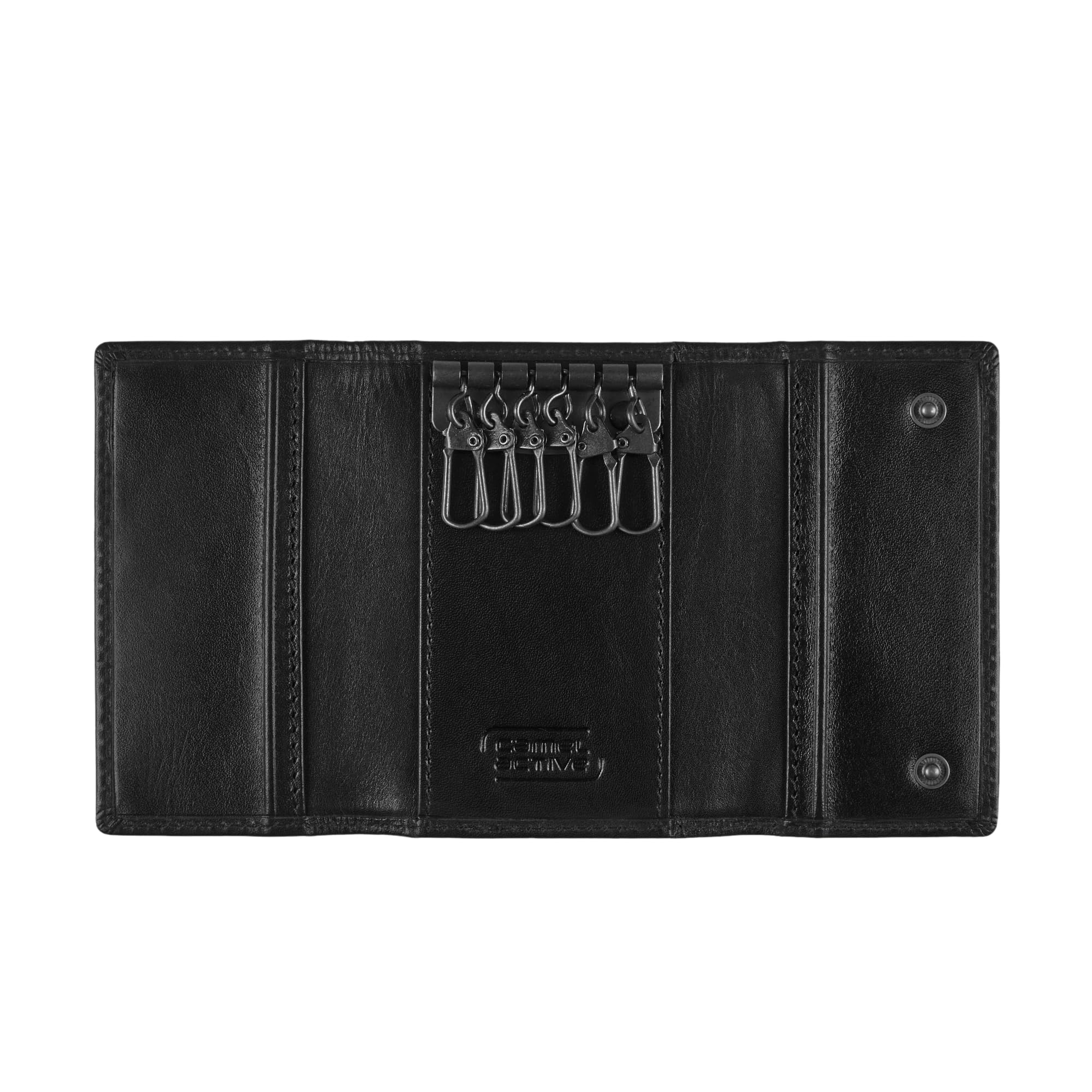 camel active Wood męskie etui na klucze, średniej wielkości, czarne, czarny, Nowoczesny
