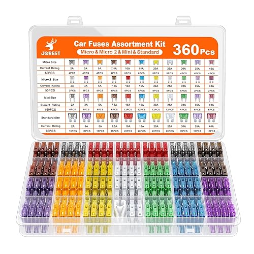 Vista 16 de Fusibles de automóvil 168 piezas, kit surtido de Jorest 114 fusibles de hoja mini automotriz + 54 fusibles automáticos estándar + 1 extractor