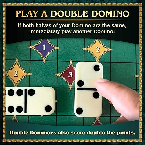 Miniatura 5 de Calliope Juegos de dominó dobles dobles - Juego de mesa de dominó de tren mexicano con un giro - Juego familiar para noche de juegos -2-4 jugadores