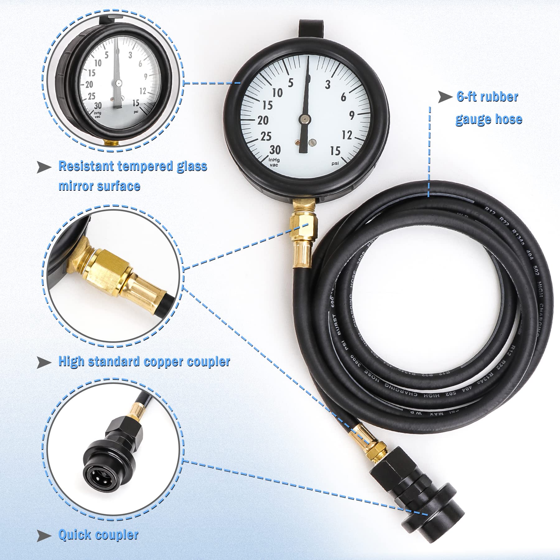 Winsgor Fuel System Test Kit Compatible with TU-32-6 Fuel Pressure Tester 6.6 L GM Duramax Diesel