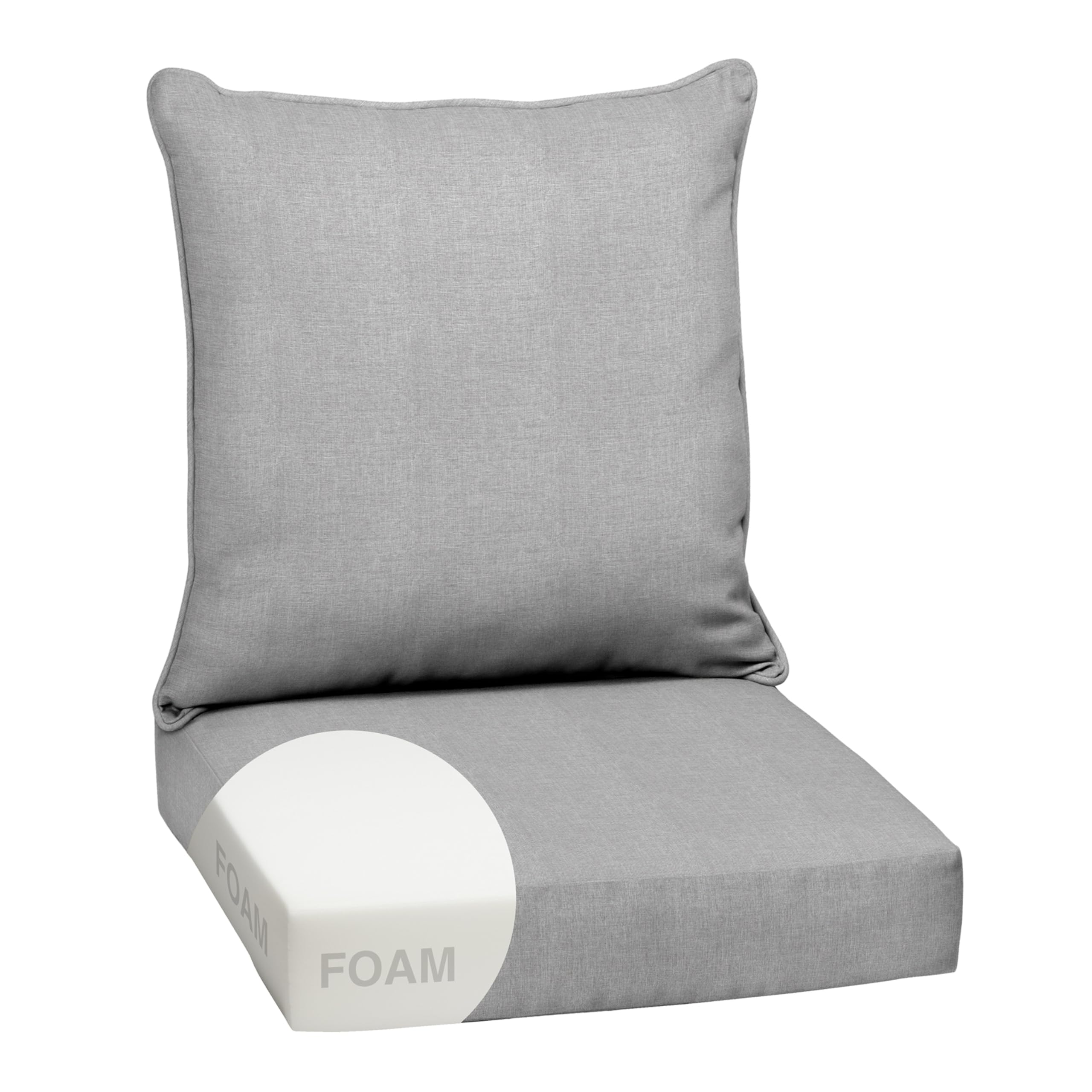Arden Olefin Outdoor Foam Deep Seat Cushion Set, 24 in x 24 in, Weather-Proof, Rain-Proof, Fade Resistant Patio Cushion, Deep Seat Bottom and Back Cushion for Chair, Sofa, and Couch Paloma Woven — image 1