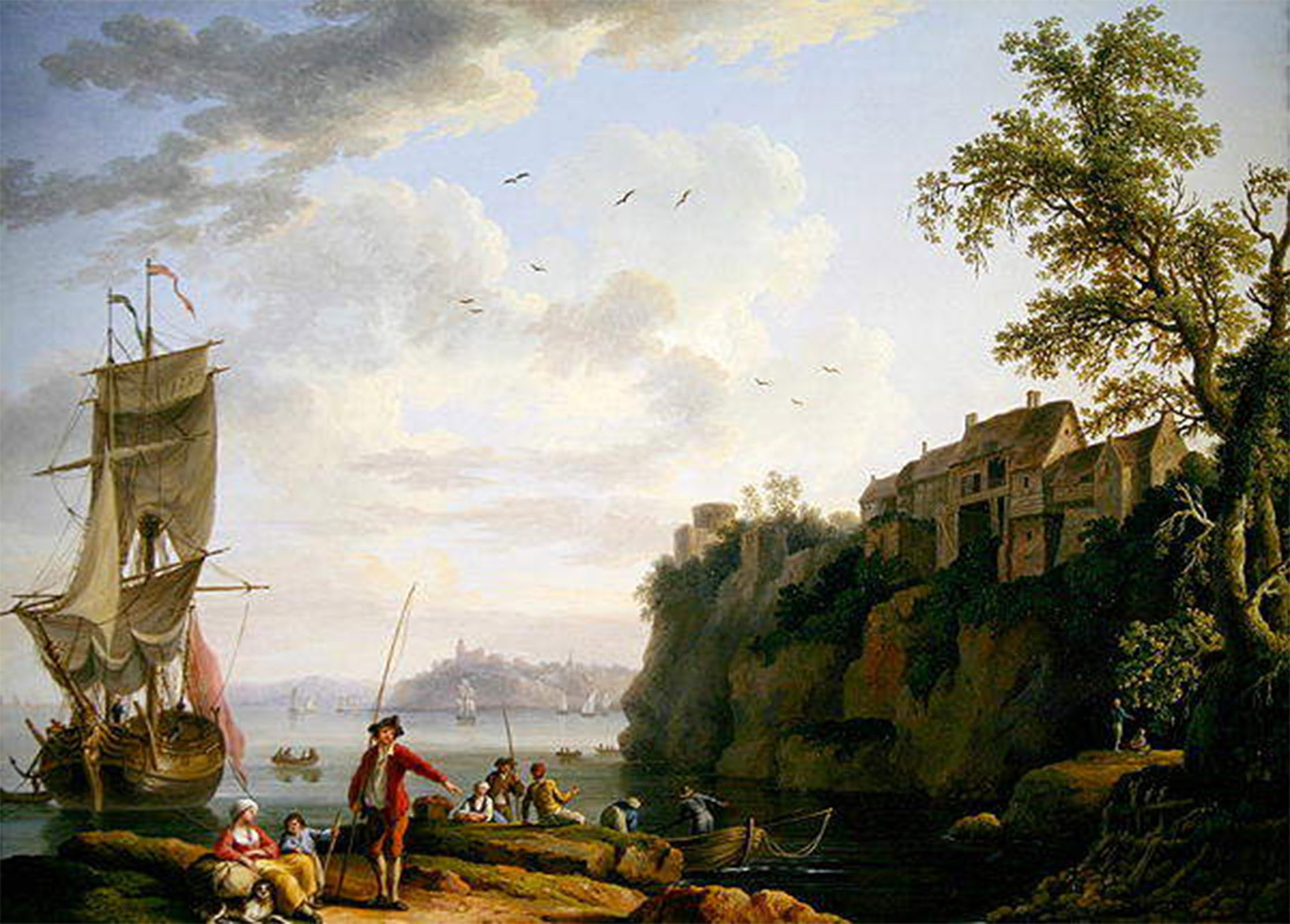 POSTERIIk Famous Modern Artwork Art Mural Fishermen by Jacob Hackert Oil Paintings Pictures for Home Decor 60x90cm