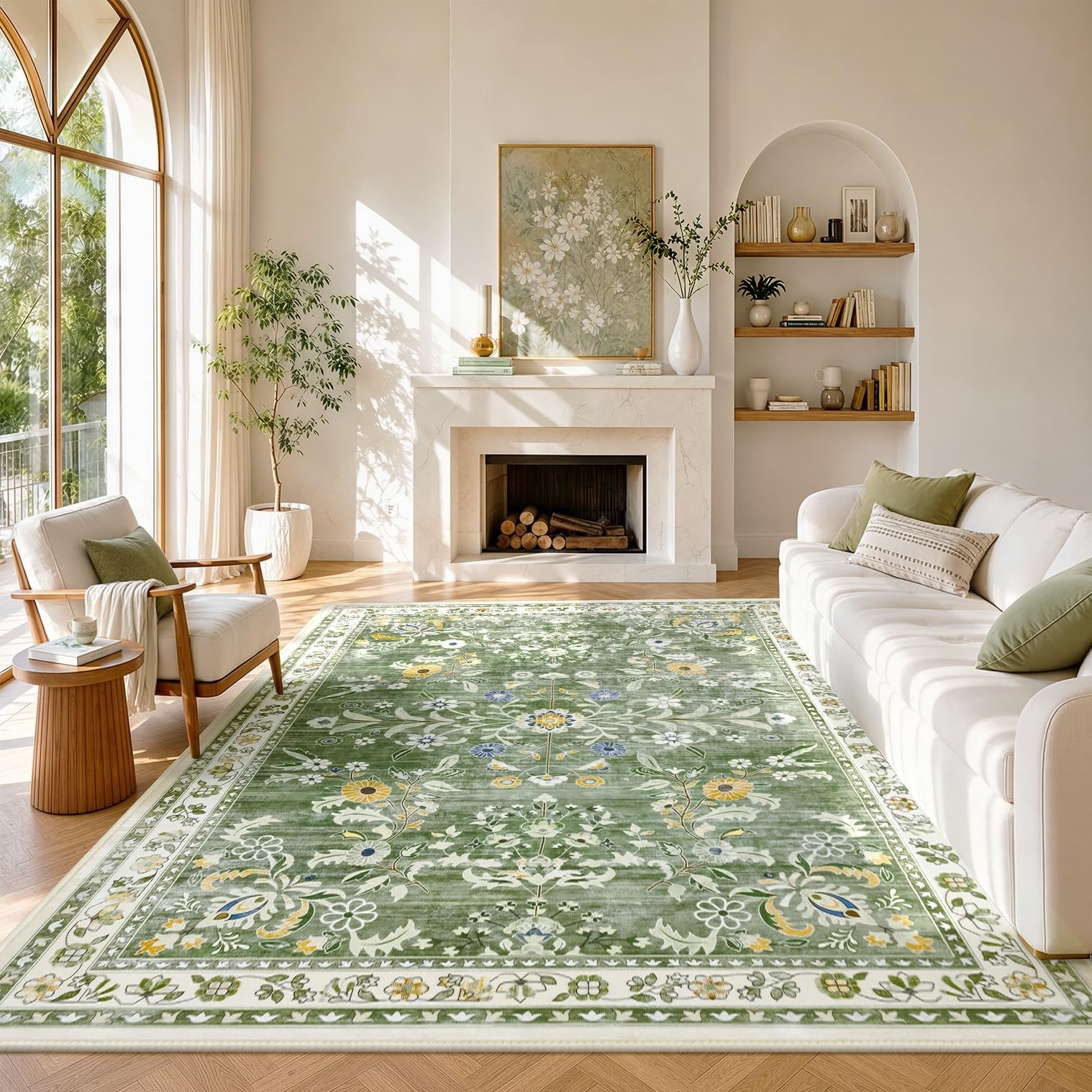 Homodeco Rugs for Living Room Machine Washable Large, Green, 160 x 230cm — image 1