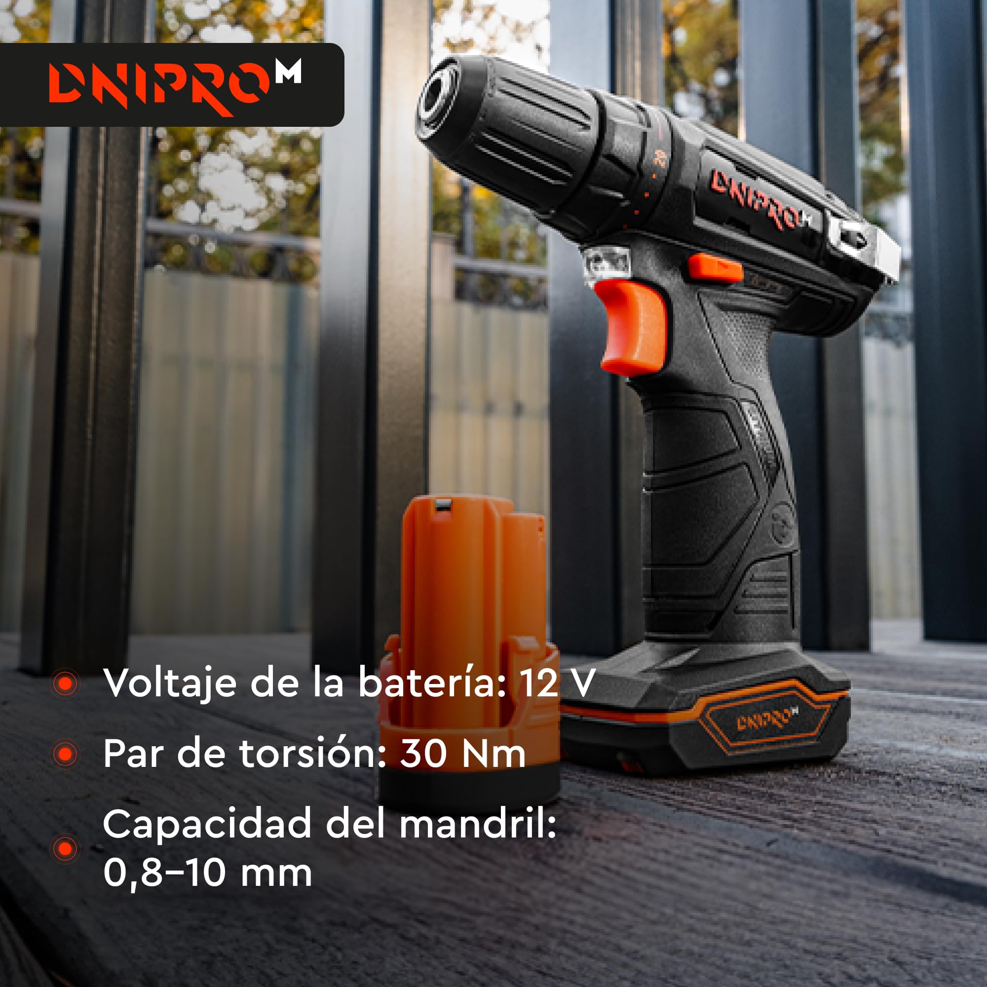 Trapano avvitatore 12 V, 30 Nm, 2 velocità, 1300 giri/min. Con 2 batterie da 2 Ah, caricabatterie, punte a vite, set di punte per metallo e valigetta. CD-12CX Compact