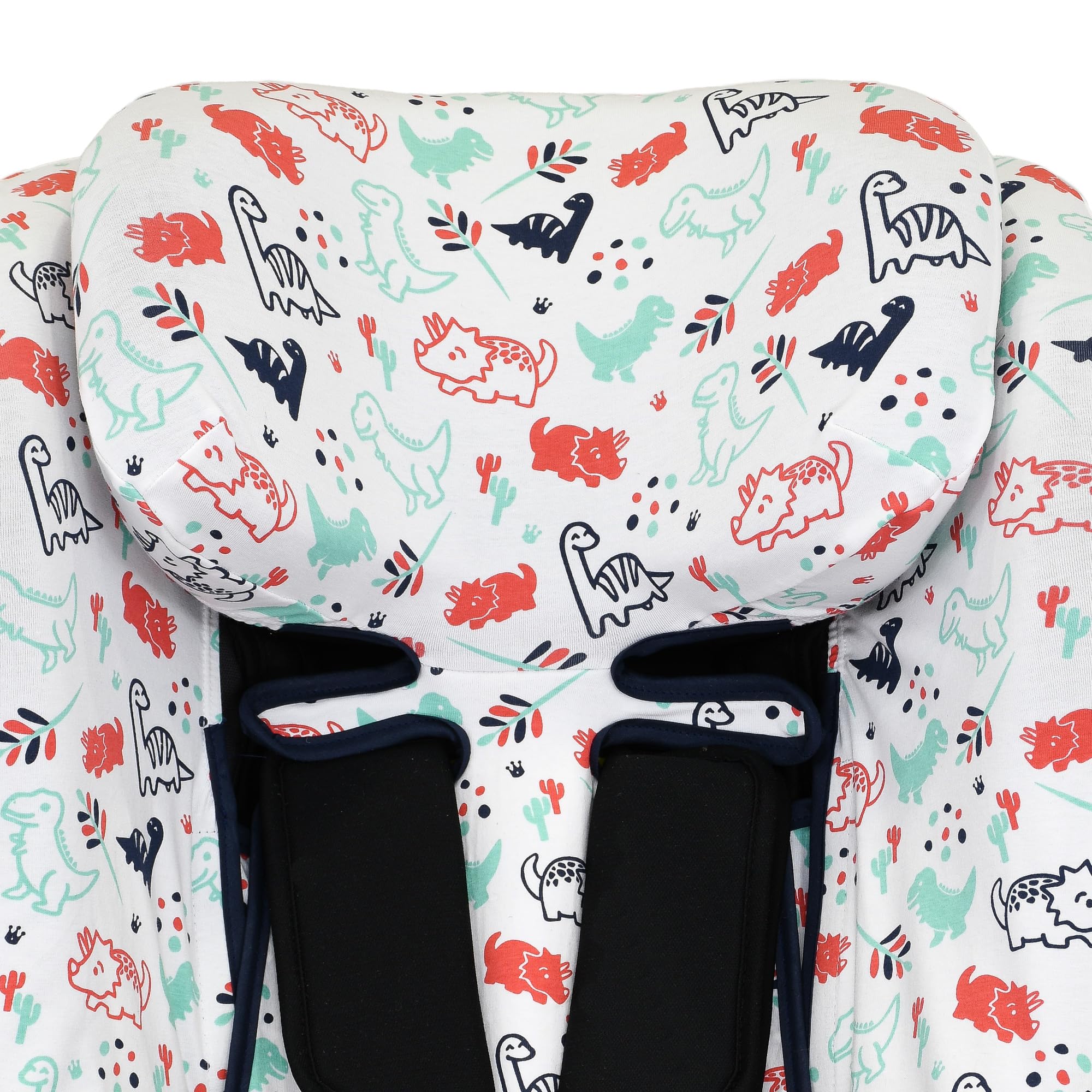 JYOKO Sitzbezug kompatibel mit Axkid Minikid 4, 4 Pro, Minikid MAX, Movekid und Move aus weicher und atmungsaktiver Bio-Baumwolle für maximalen Komfort Ihres Babys (Dino Party)