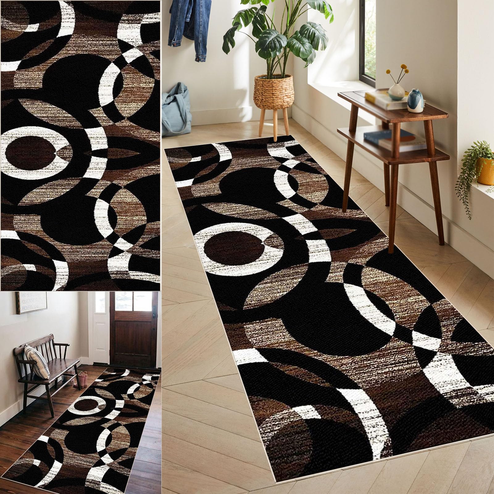 Runner Rug for Hallways Long Carpet Runner Non-Slip Kitchen Runner Mat Washable Floor Carpet Hall Runners for Hallway Bedroom Living Room Laundry Room Kitchen Entryway Corridor Area Rug 50 x 100 cm