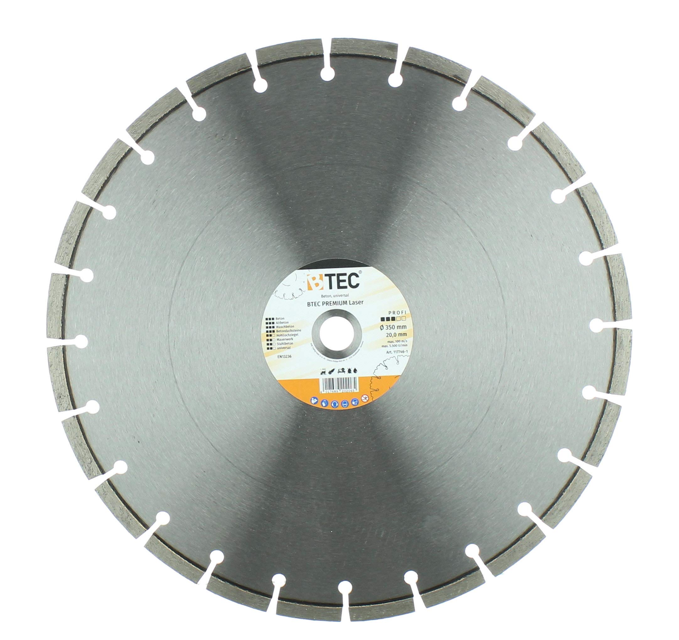 Disco de corte de diamante para Motorflex BTEC Premium Laser 350 mm x 20 mm