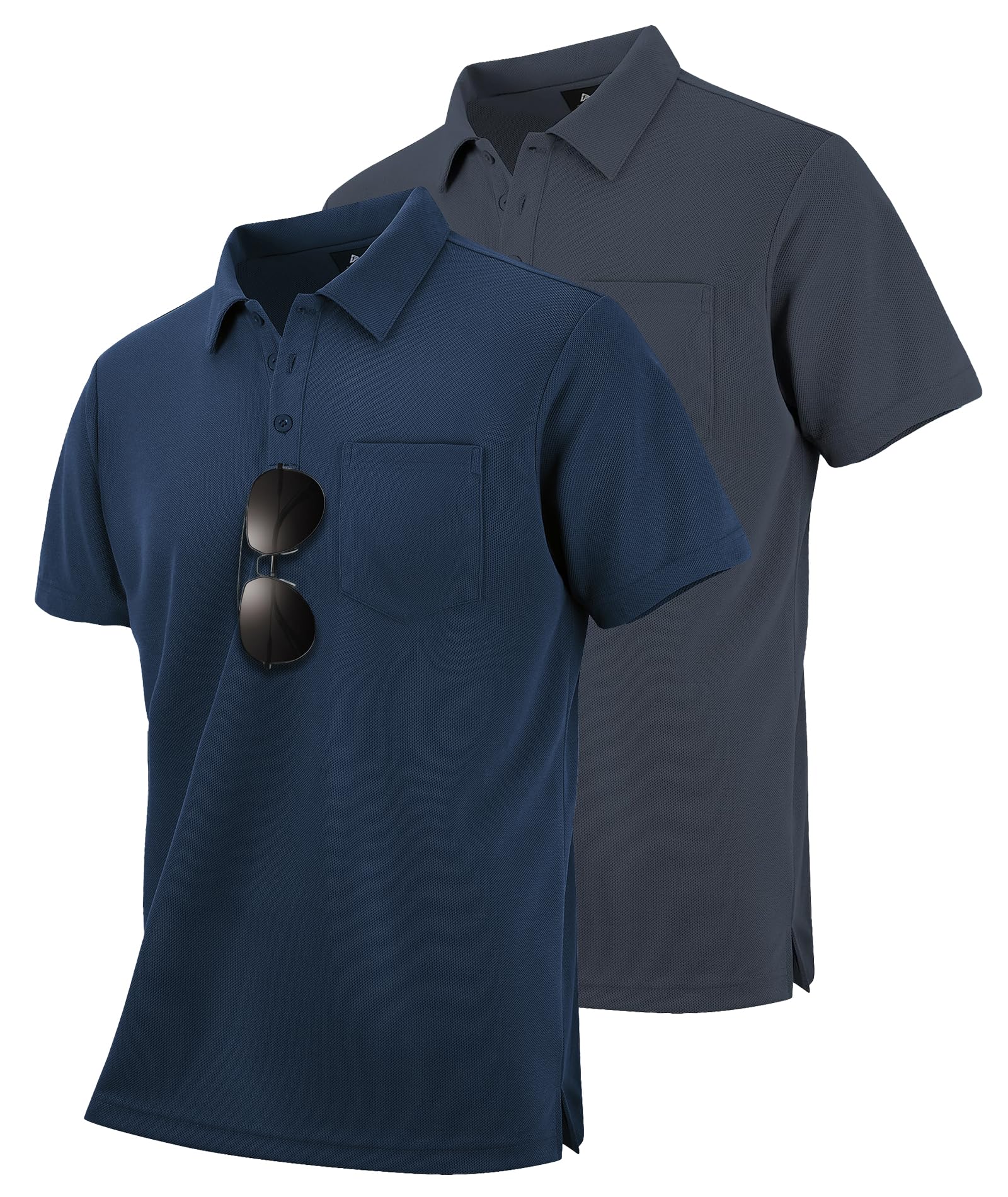 SwissWell 2er Pack Poloshirt Herren Kurzarm Golf Polo Shirt Männer T-Shirt Atmungsaktiv Polohemd