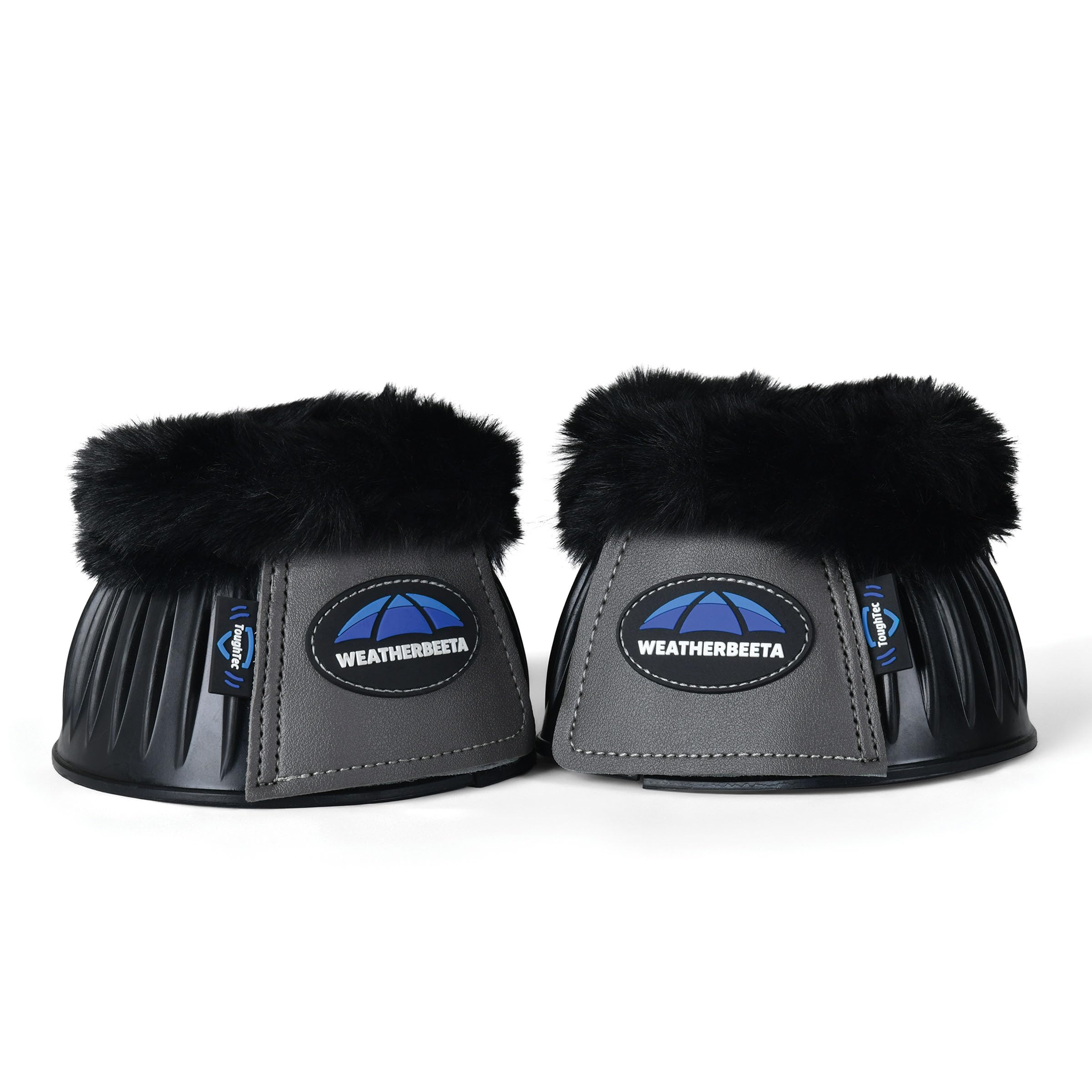 WeatherBeeta Tough-Tec Prime Fleece Trim Rubber Bell Boots, Black/Grey, Large — image 1