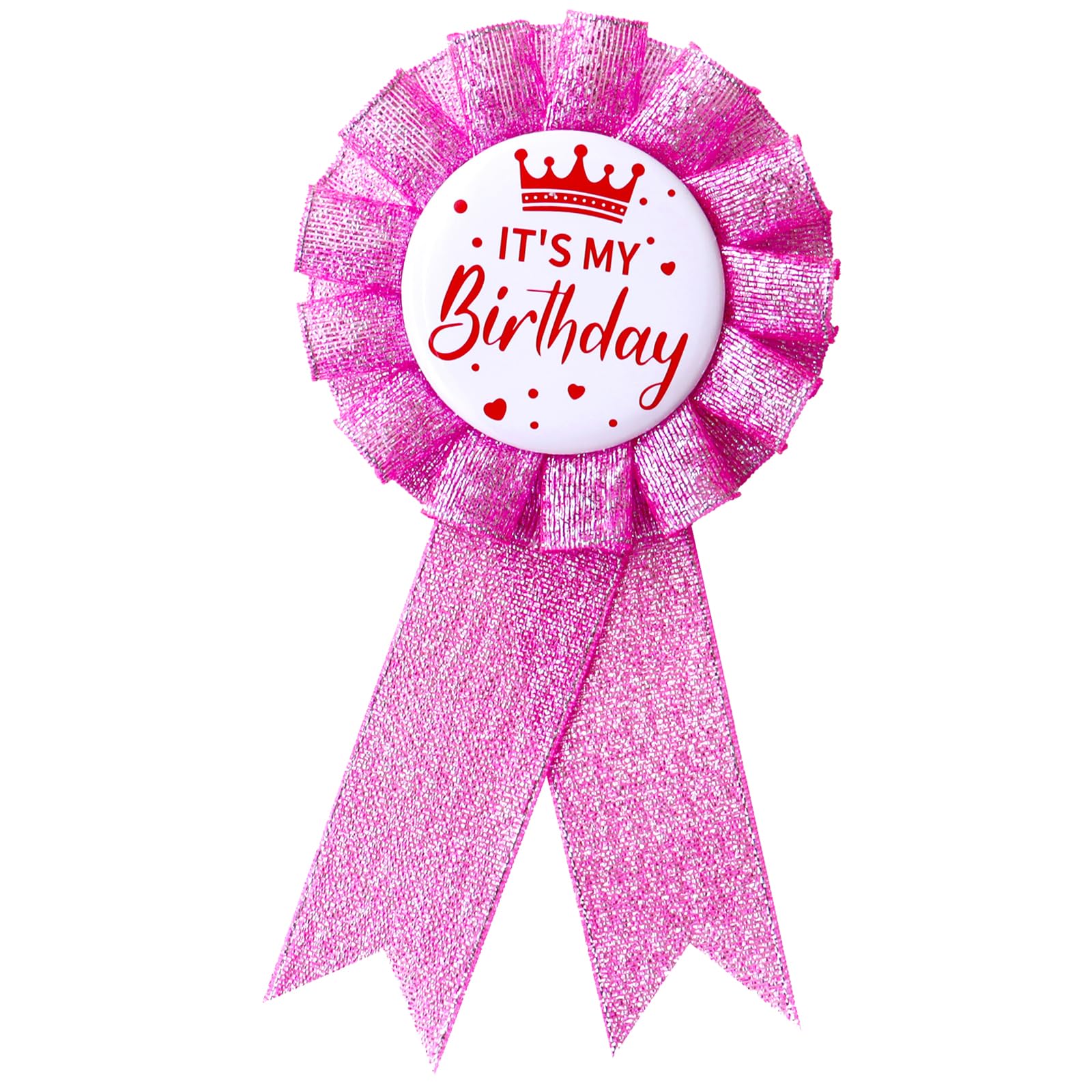 It's My Birthday Badge Pin Pink Birthday Ribbon Pin for Women and Men White &amp;Black Happy Birthday Brooch Pins Party Decorations Gifts