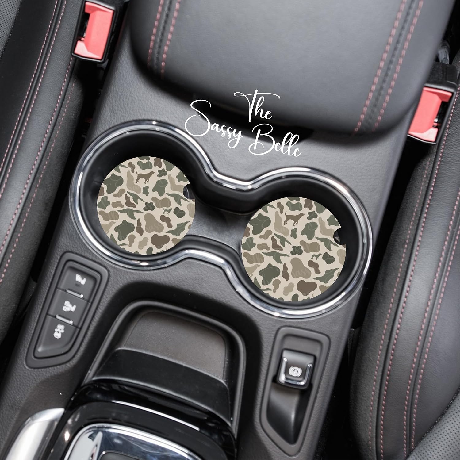 Duck Hunting Camo Car Coasters Set of 2 – Waterfowl Hunter Neoprene Cup Holder Coasters, Hunting Truck Accessories image 2