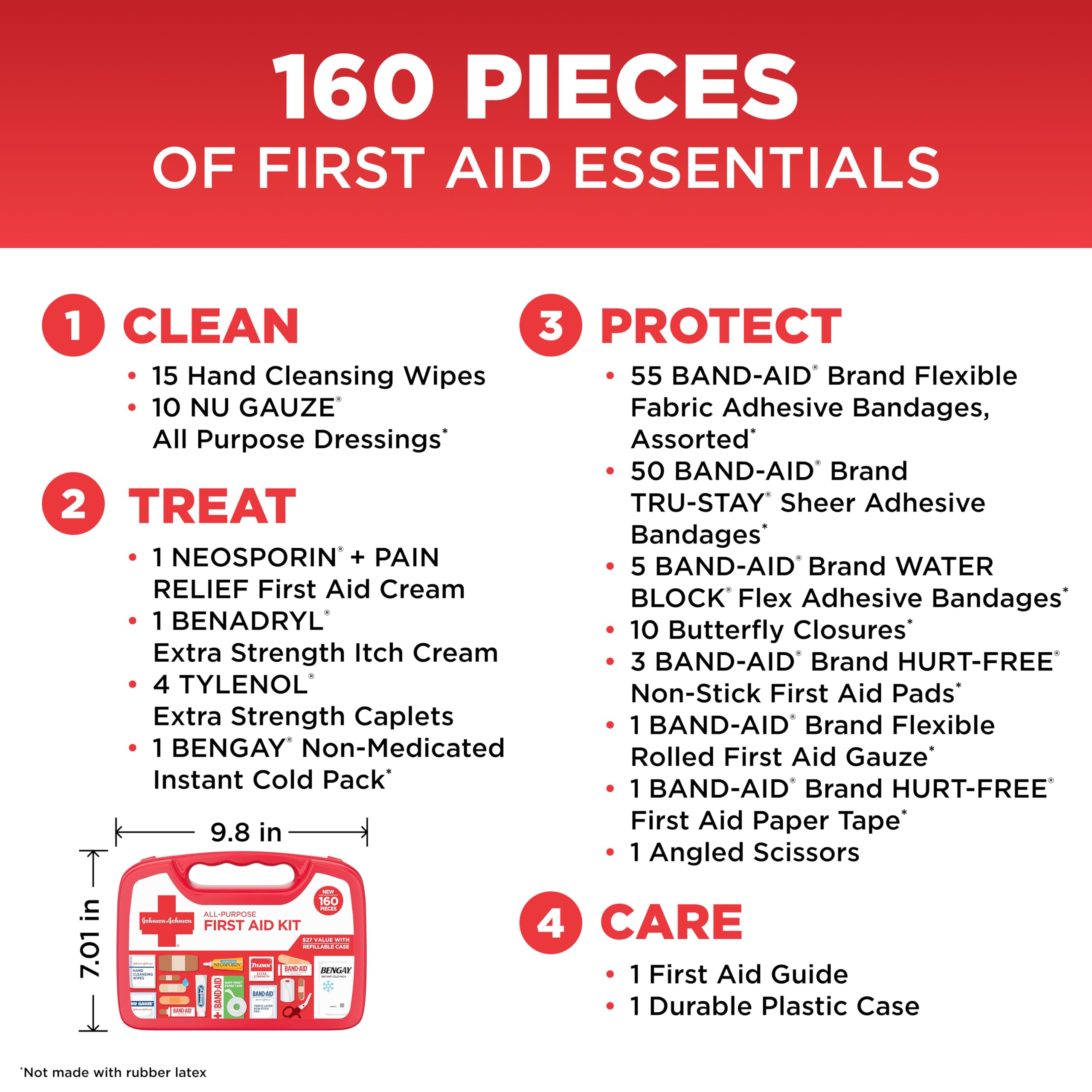 BAND-AID Brand All-Purpose Portable Compact First Aid Kit, 160 Piece — Amazon image 4