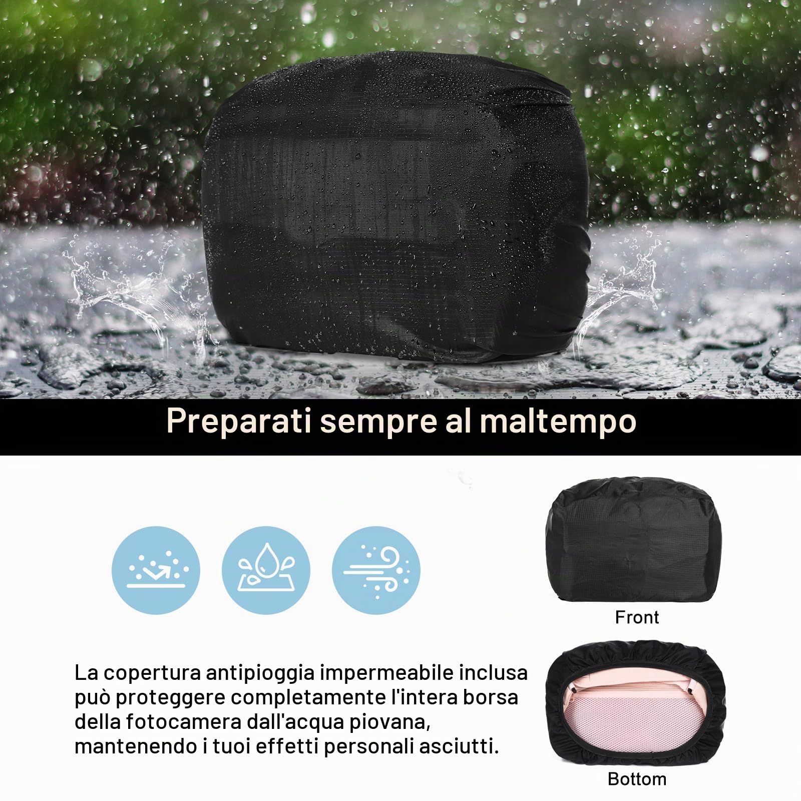 MOSISO Borsa a Tracolla Fotocamera per DSLR/SLR/Mirrorless, Borsa | Fotografia Imbottita Compatta con Copertura Antipioggia Compatibile con Canon/Nikon/Sony Fotocamere&Obiettivi,Rosa