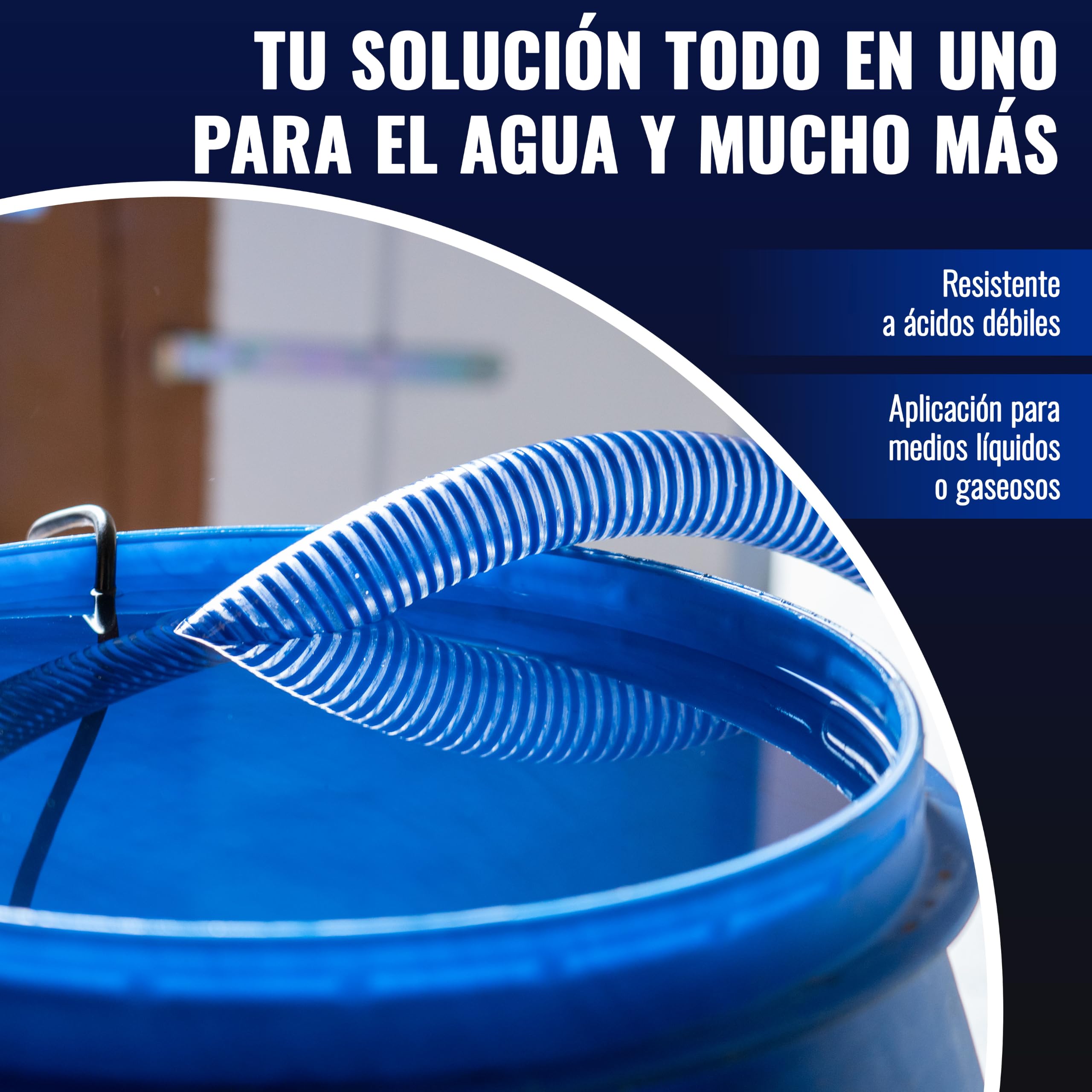 Poppstar PVC Manguera de aspiración 1" Manguera de succión para agua (20m diámetro interior 25mm / diámetro exterior 32mm, hasta 8 bar) resistente a rayos UV, resistente al vacío y a la presión