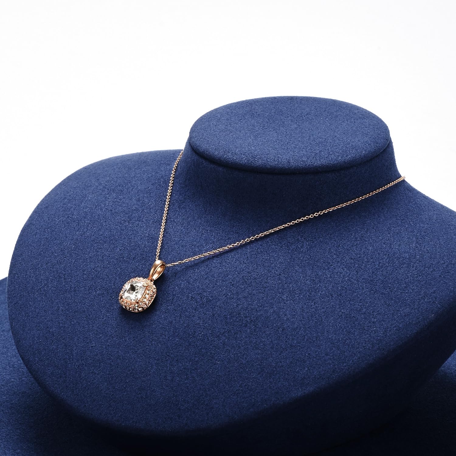 Oirlv Bleu Microfibre Petits Accessoires Pour Bijoux PréSentoir Pour Bijoux Buste Collier（TT30706）