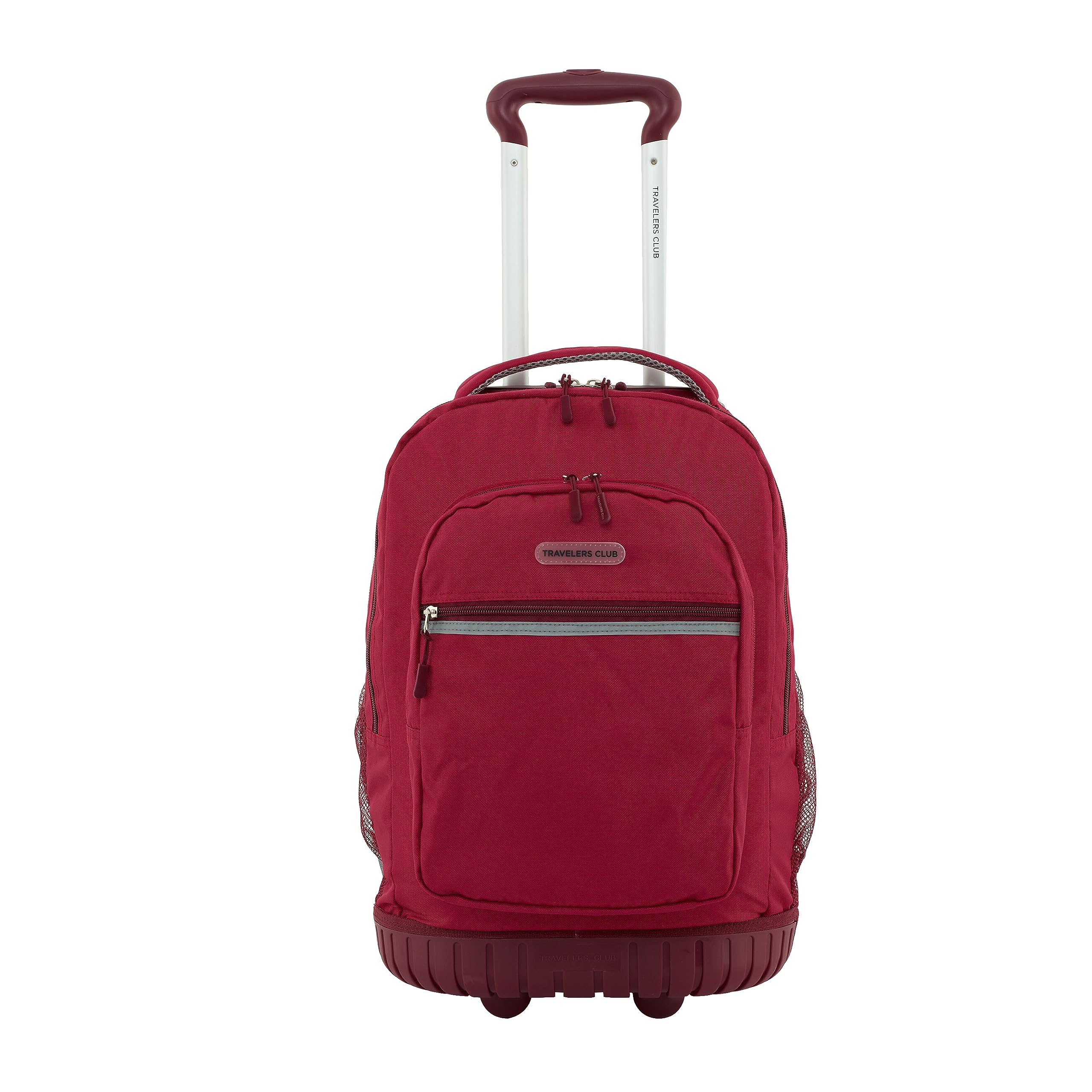 Travelers ClubRolling Backpack, Red, 20 Inch with Laptop Compartment