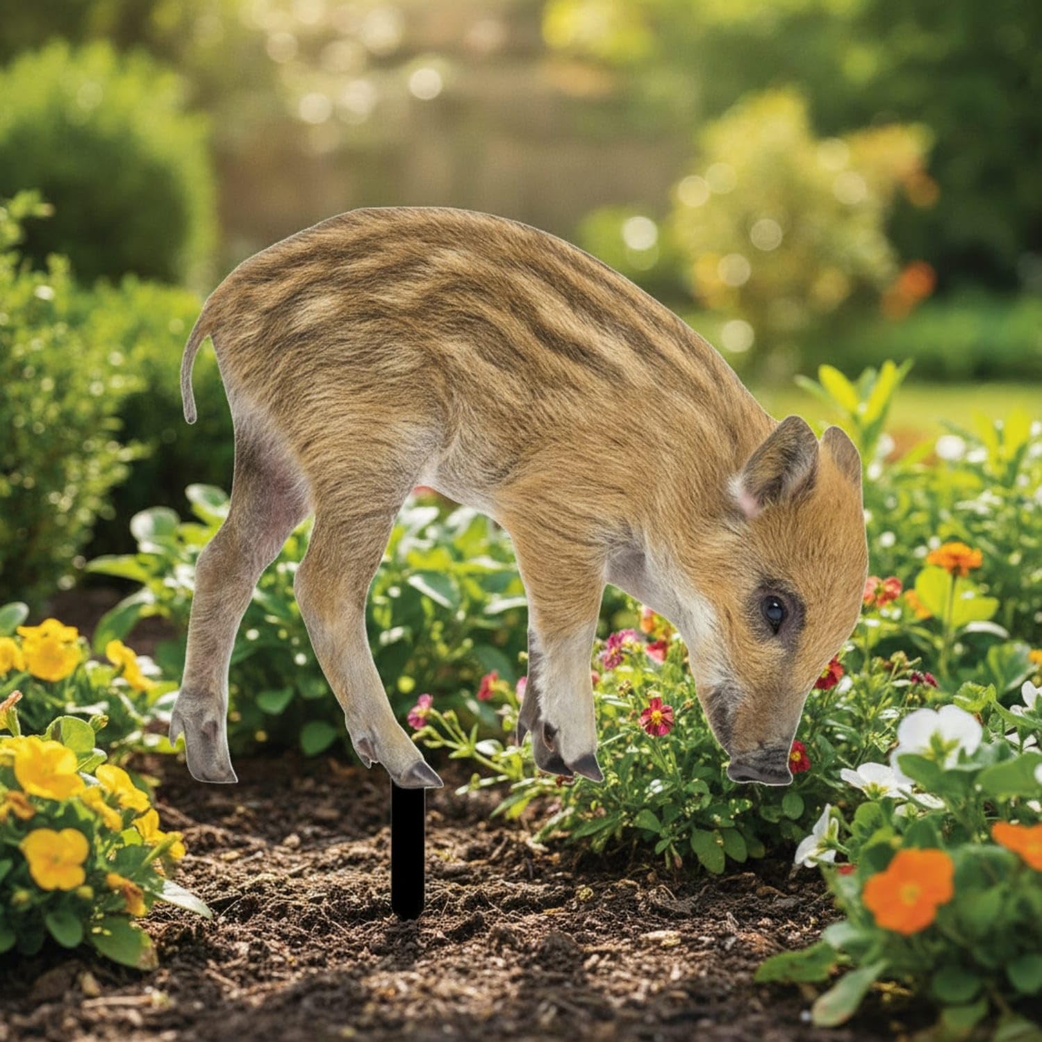 Double-Sided Pig Garden Stake Outdoor Acrylic Sign with Ground Stake Weatherproof Pig Lawn Ornament Decorative for Gardeners, Homeowners, Flower Bed, Pathway, ABC-image-25