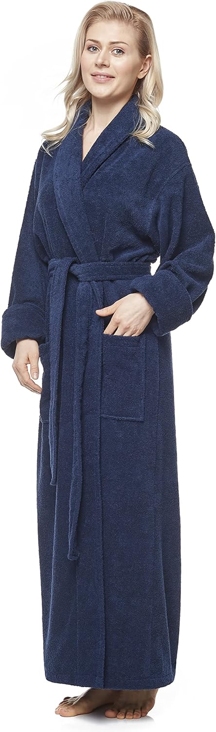 Arus Women's Long Style Full Length Thick Shawl Collar Turkish Bathrobe - Image 3