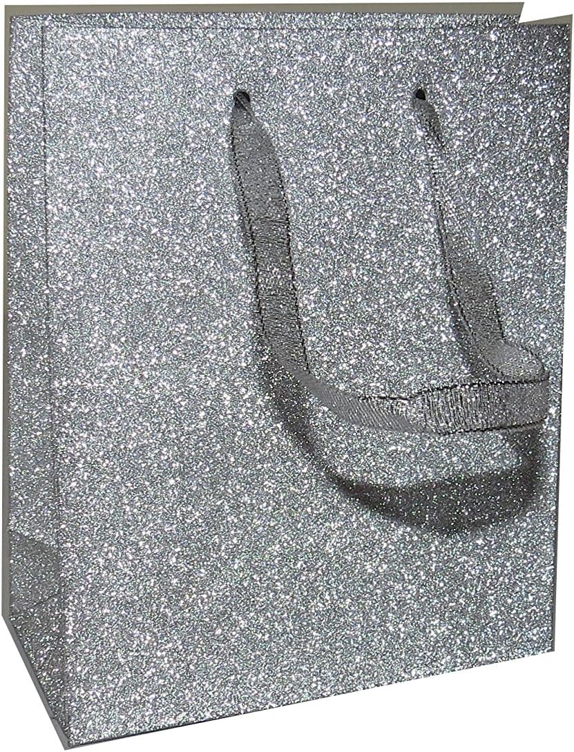 Beautiful Small Silver Glitter Gift Bags Pack of 12 Amazon.co.uk