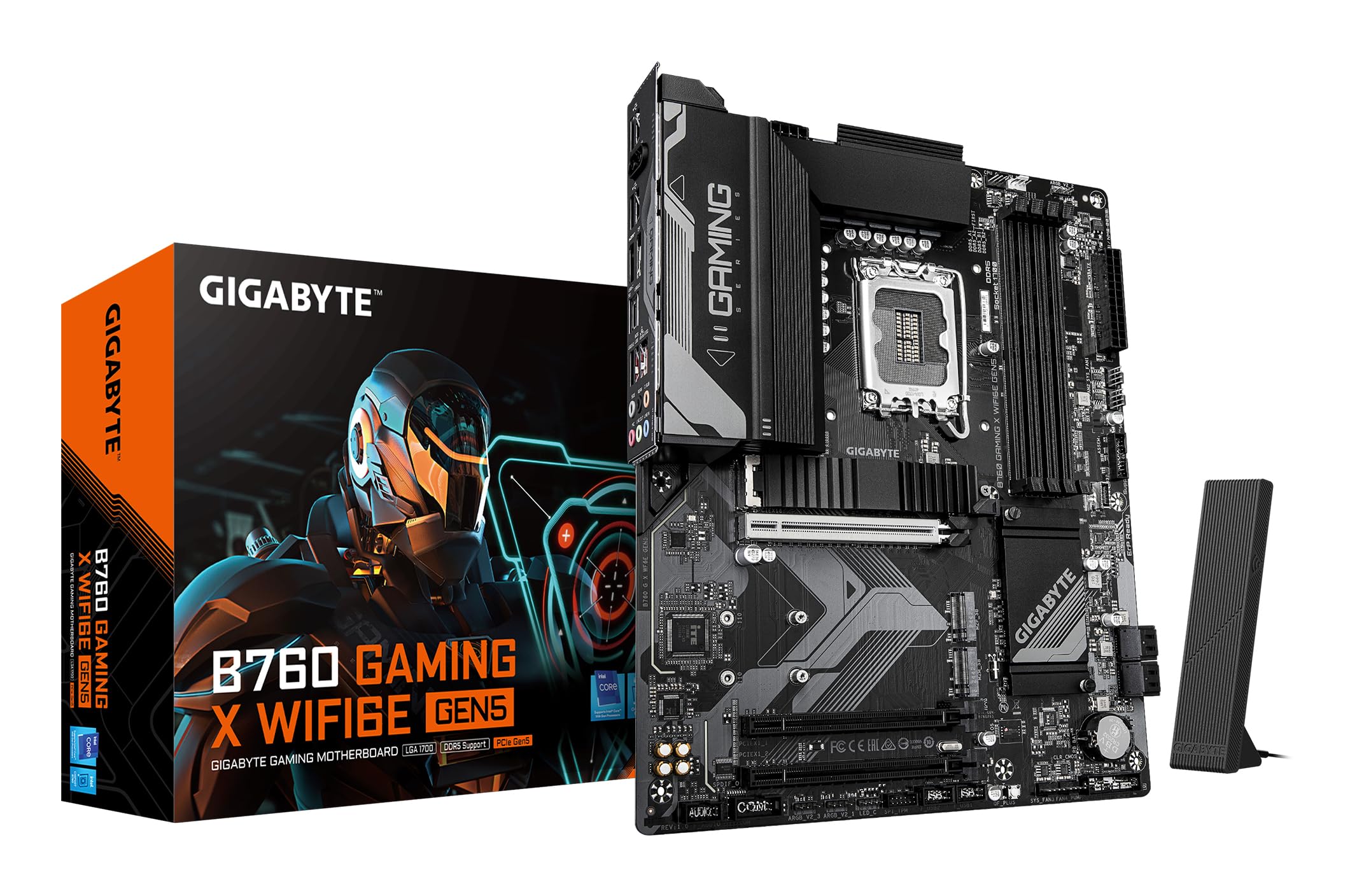 Gigabyte Gold/Red B760 Gaming X Wifi6e Gen5 Socket Motherboard. Atx. 4X Ddr5 Sl