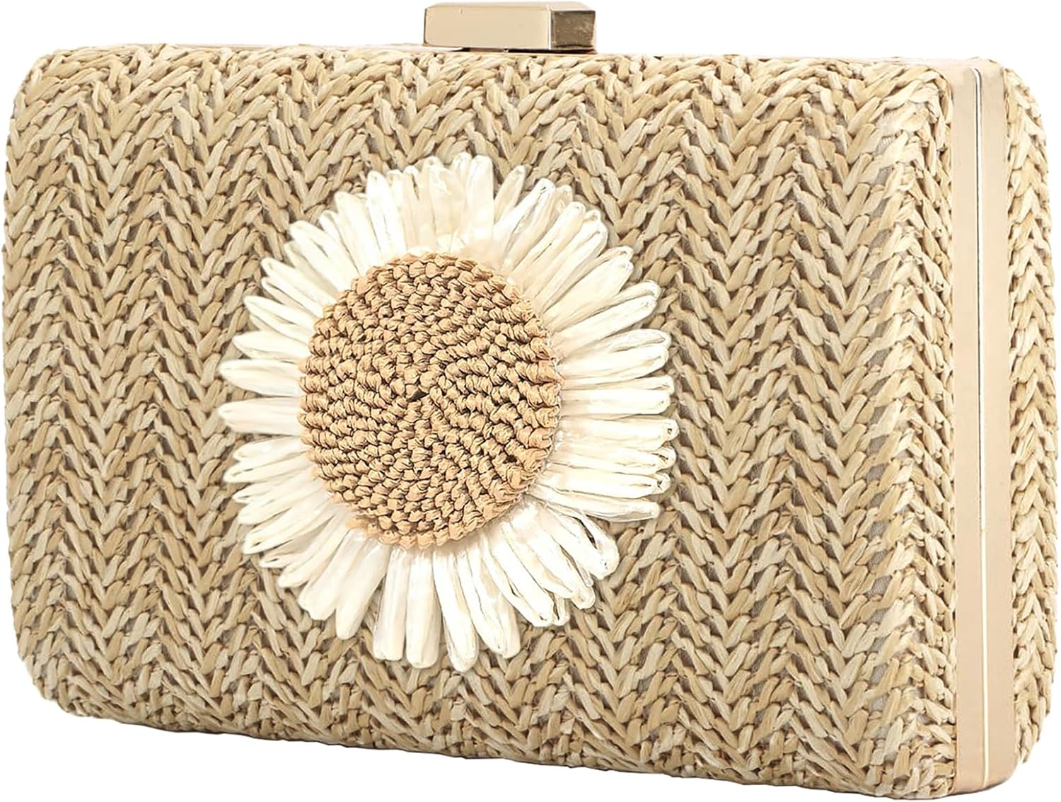 Summer Straw Clutch Purses for Women, Raffia Woven Crossbody Handbags, Evening Bag for Party Wedding
