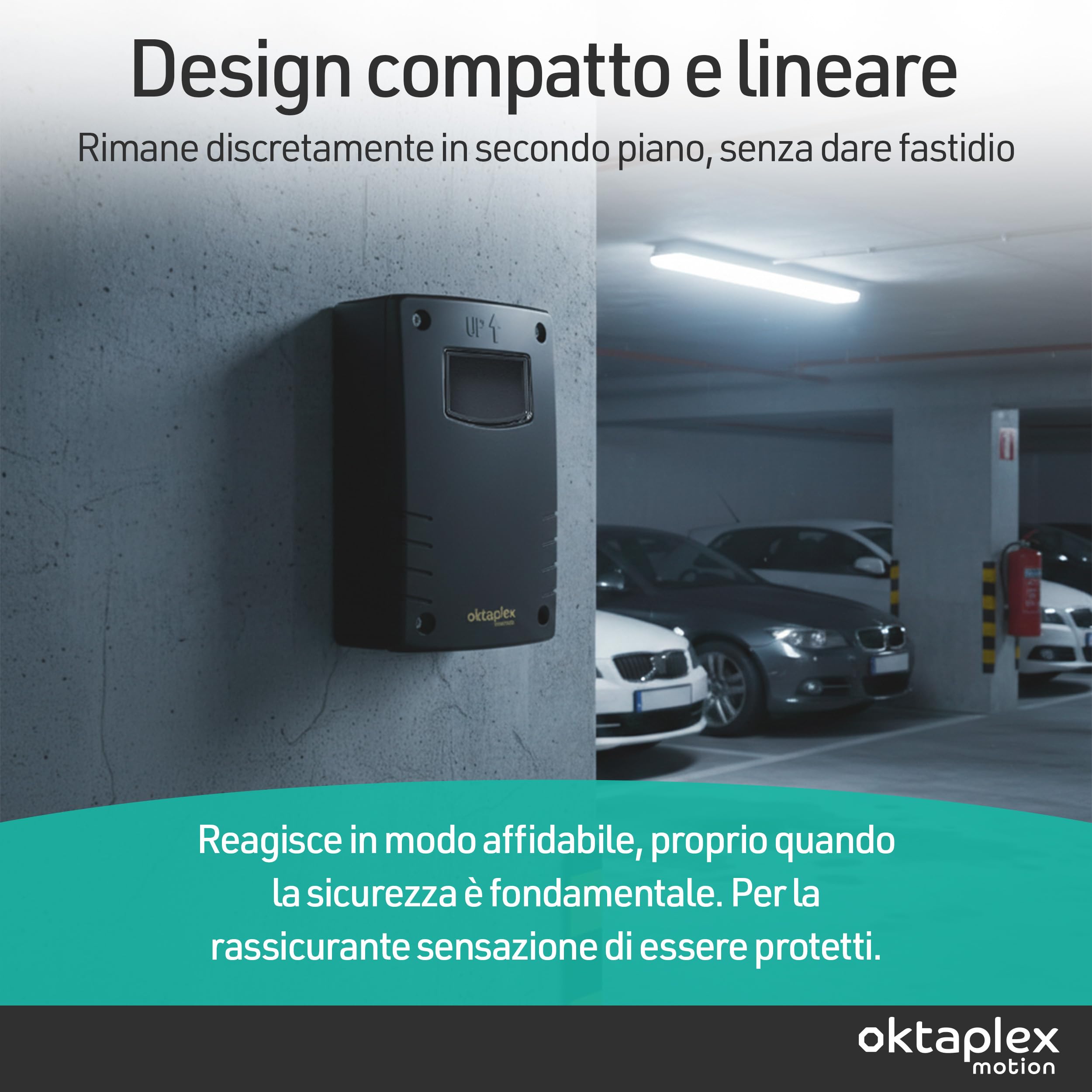 Set da 2 Oktaplex Pit rilevatori di presenza HF 5,8 GHz neri | Sensore di movimento HF 180° 5-15 m IP65 da parete per interni, adatto a LED