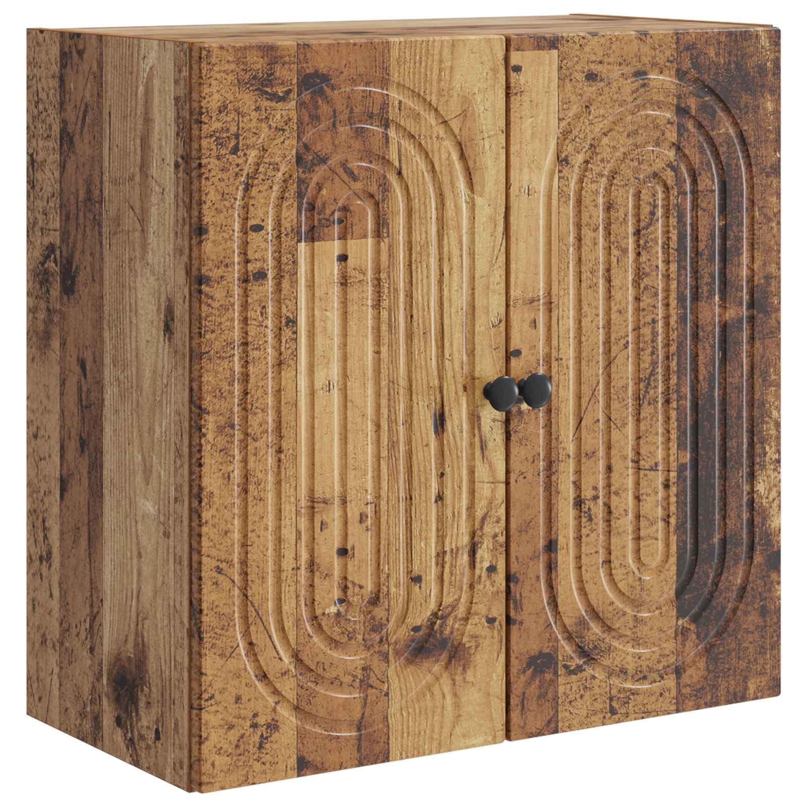 Meuble mural de rangement 2 portes avec étagère en bois d'ingénierie durable