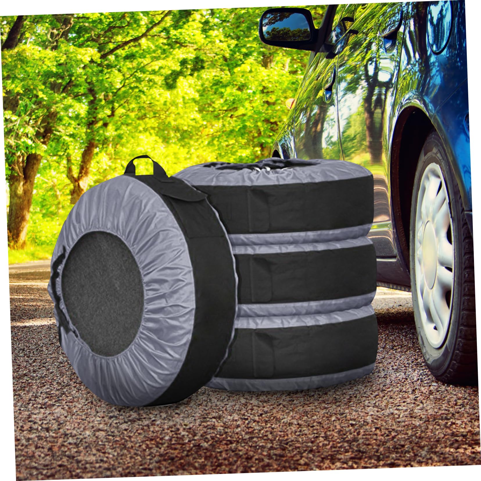 Copertura per Pneumatici di Scorta per Rimorchi e Camper Nero