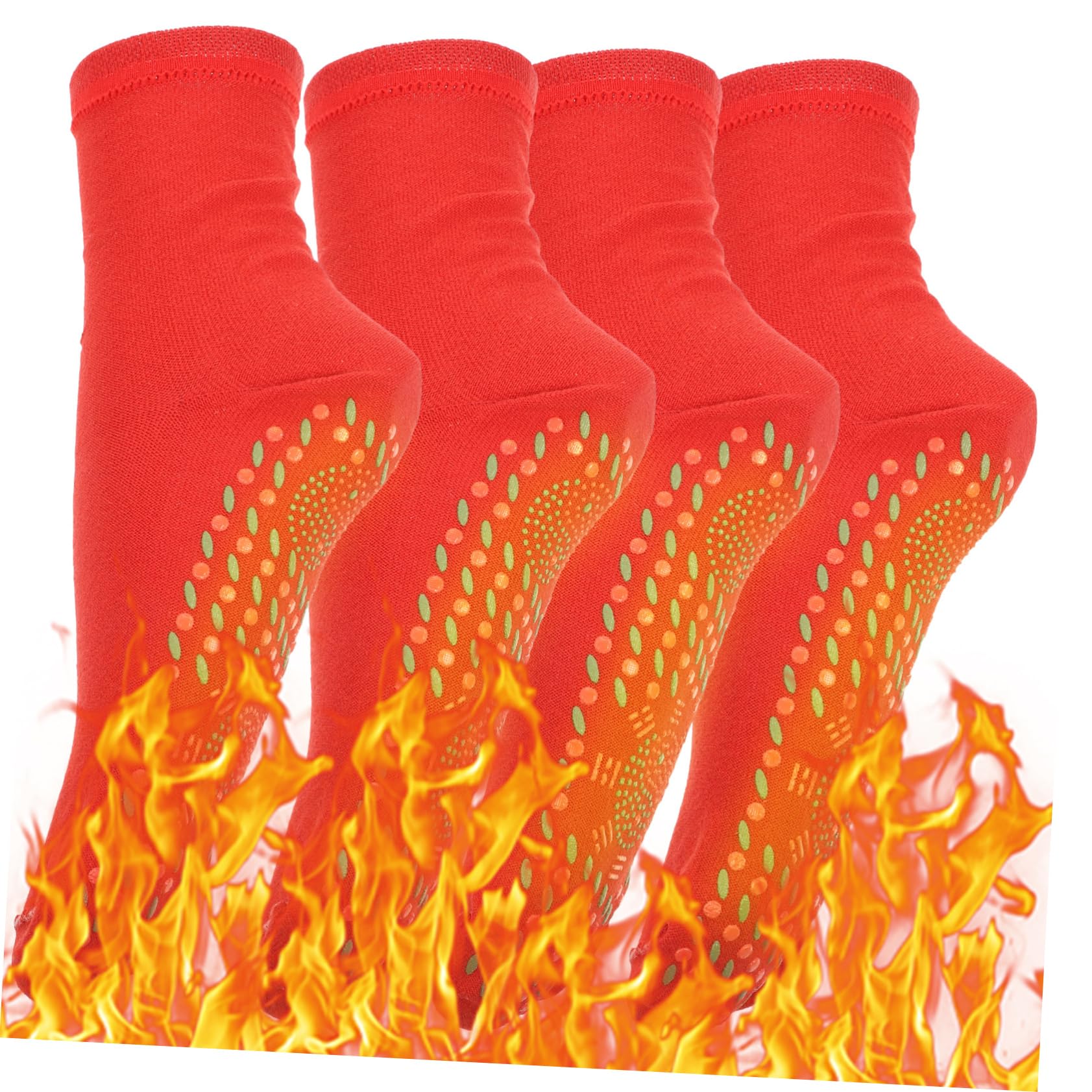 HONMEET 4pairs Self-heating Cotton Socks of Elastic Thermal Socks for Men Women Comfortable Stretchable Design Non- Bottom for Outdoor Activities