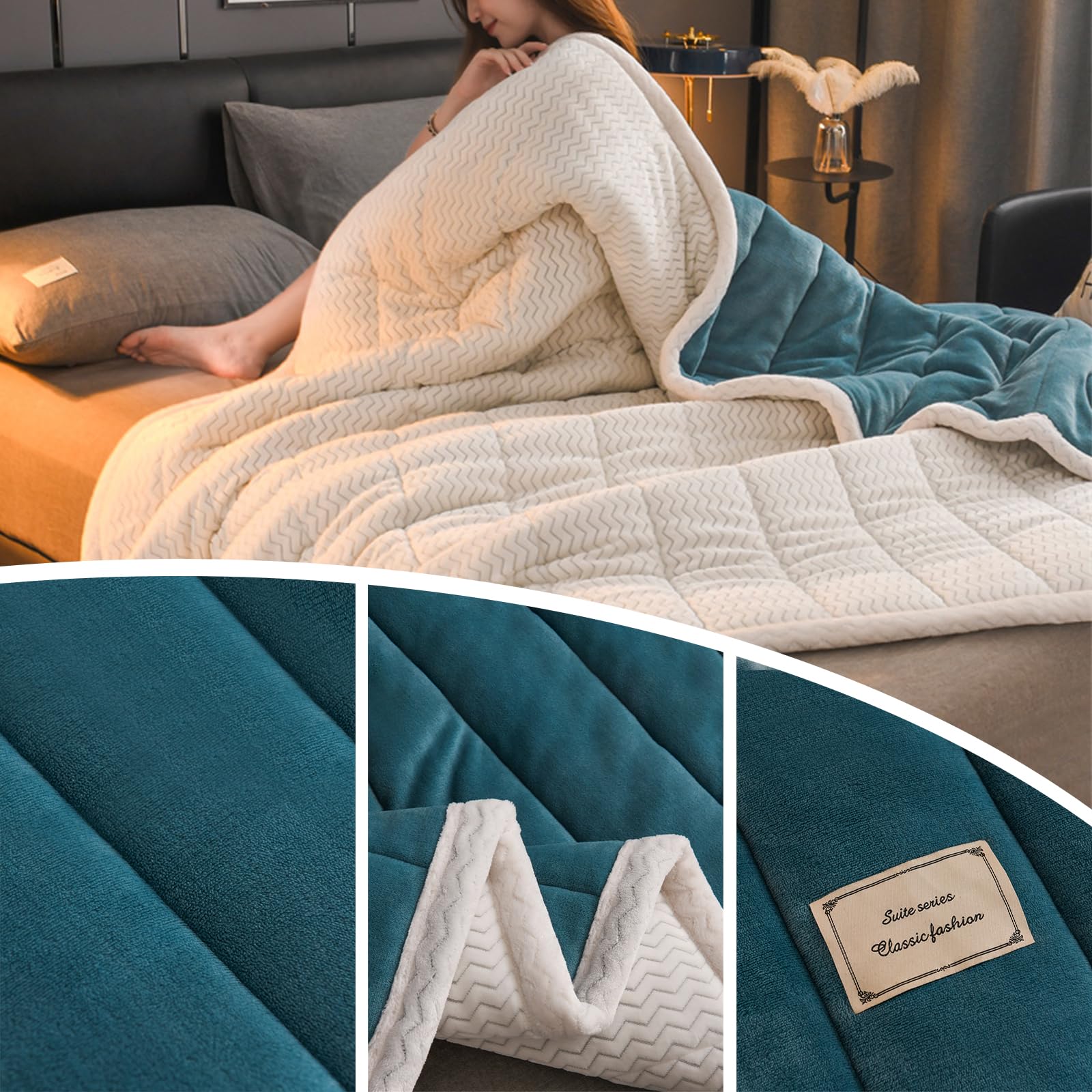 Ergocar Kuscheldecke, Sherpa Decke Doppelgesicht Dicke Decke, Kuscheldecke Flauschig & Super Weich, Universale Wohndecke Dekorative für alle Jahreszeiten, für Bett Couch
