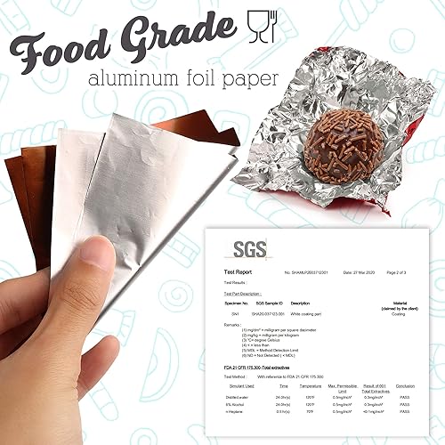 Miniatura 2 de LotFancy Envolturas de caramelo de aluminio para chocolates, 4 x 4 pulgadas, 900 piezas de papel de aluminio para envolver dulces, hojas cuadradas