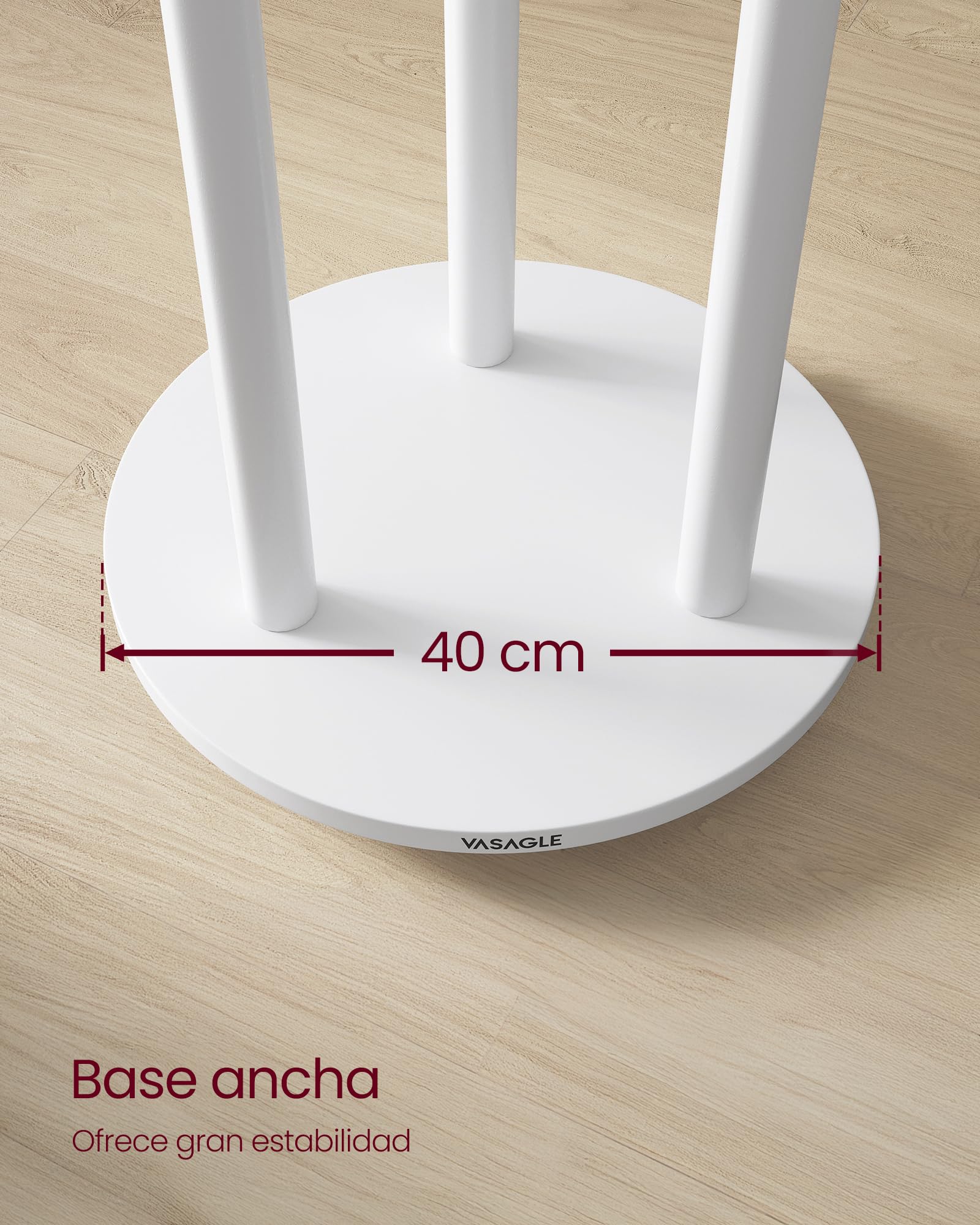 VASAGLE Perchero de Pie, Perchero con 11 Ganchos y 3 Estantes, 4 Ruedas Giratorias de 360° y Extraíbles, Ganchos y Postes de Madera, para Entrada Dormitorio Salón, Blanco Nube RCR023W01