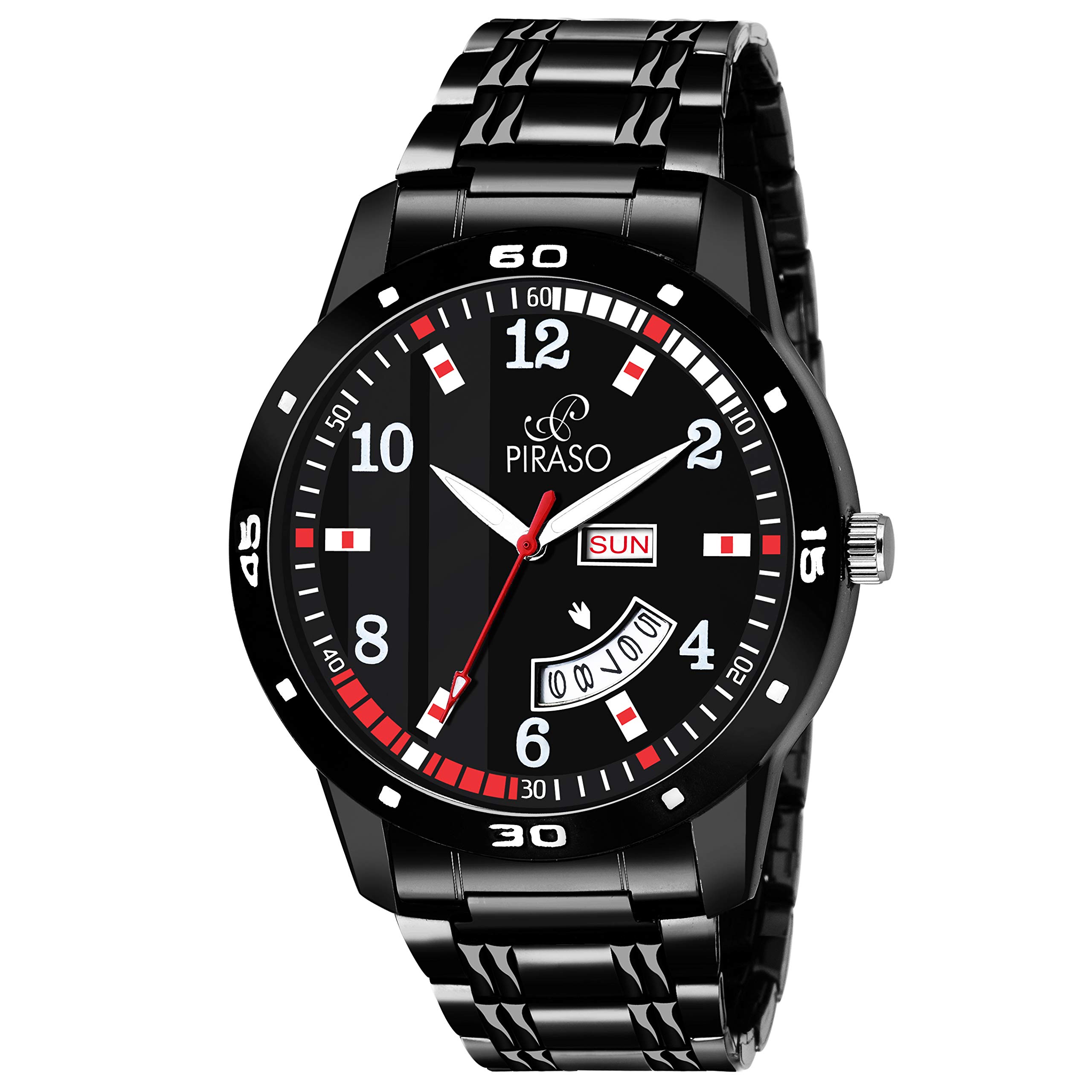 PIRASO Analog Black Dial Mens Watch-2051-BLACK-BK-CK (B07MM51TNK) Amazon Price History, Amazon Price Tracker