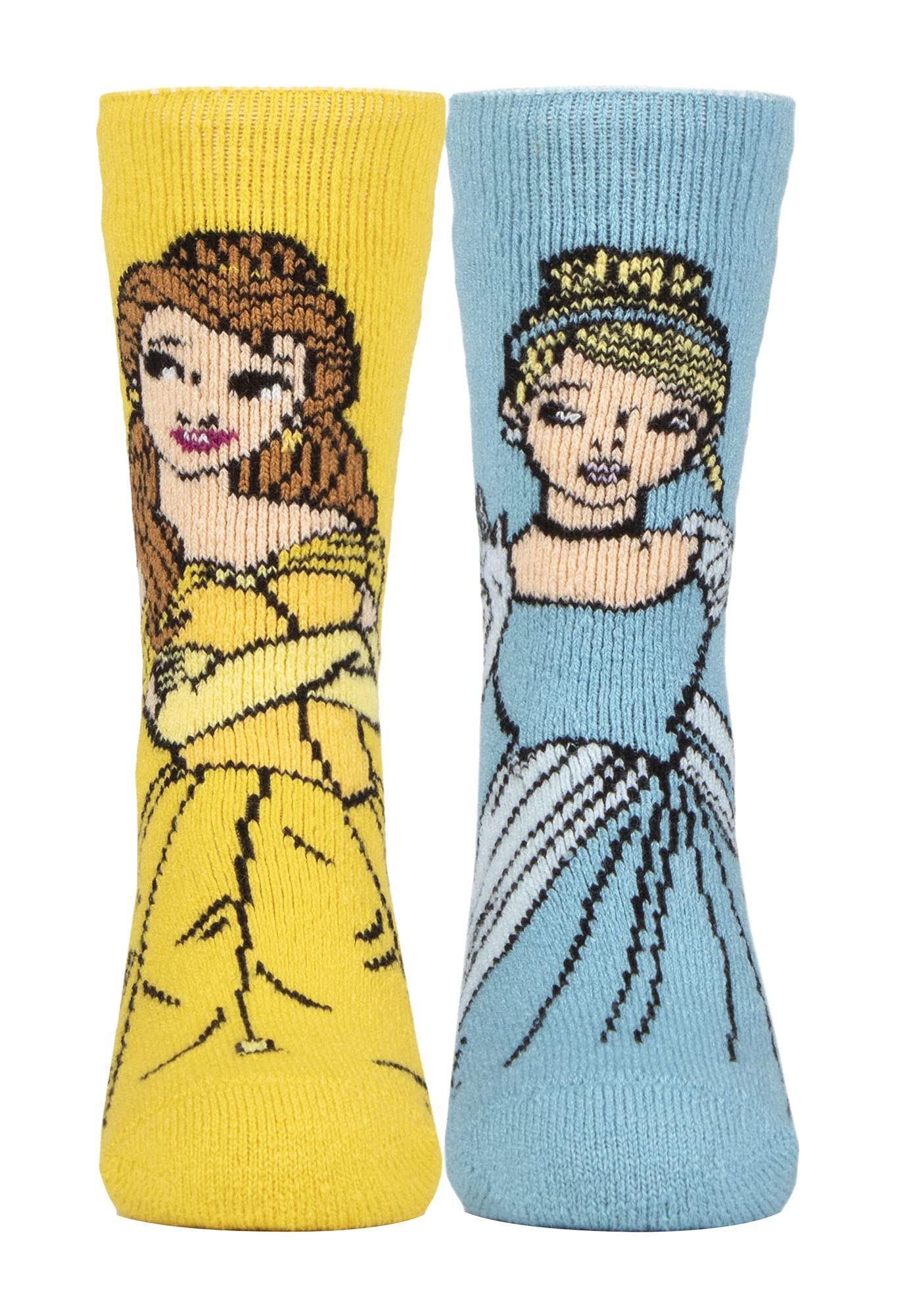 Heat Holders Girls Belle & Cinderella Lite - Novelty Disney Princess Socks For | Cinderella Ariel Frozen Belle (12-3, )