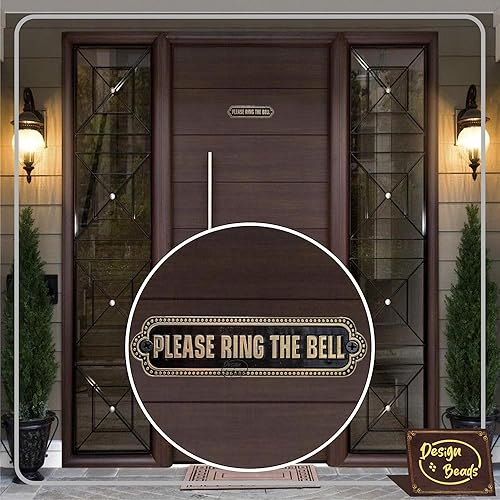Miniatura 4 de Placa de letrero para timbre de puerta de 6 pulgadas, latón macizo hecho a mano, arte de puerta fundido a mano, estilo deco, accesorios de