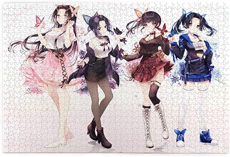 Amazon 1000ピース ジグソーパズル 木製 鬼滅の刃 竈門禰豆子 胡蝶しのぶ 栗花落カナヲ 50 3x75 5cm ジグソーパズル おもちゃ