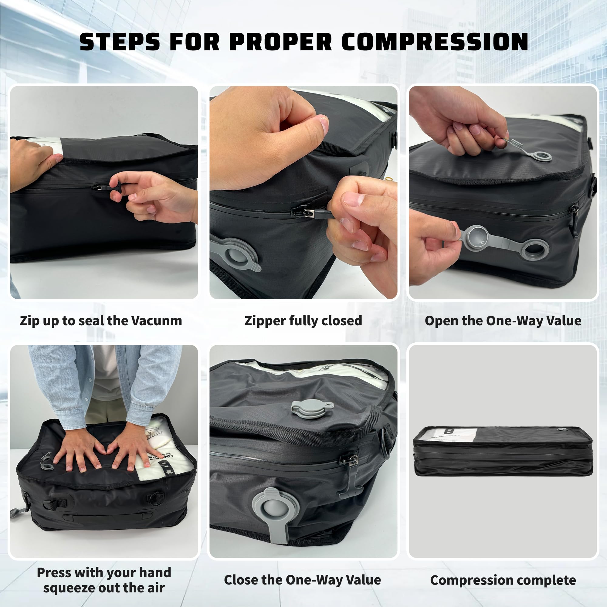 Vacuum Storage Bags for Clothes Reusable TPU Space Saver Bags for Travel with IP67 Zip Waterproof Packing Organisers Packing Cubes for Business Trips - Image 4