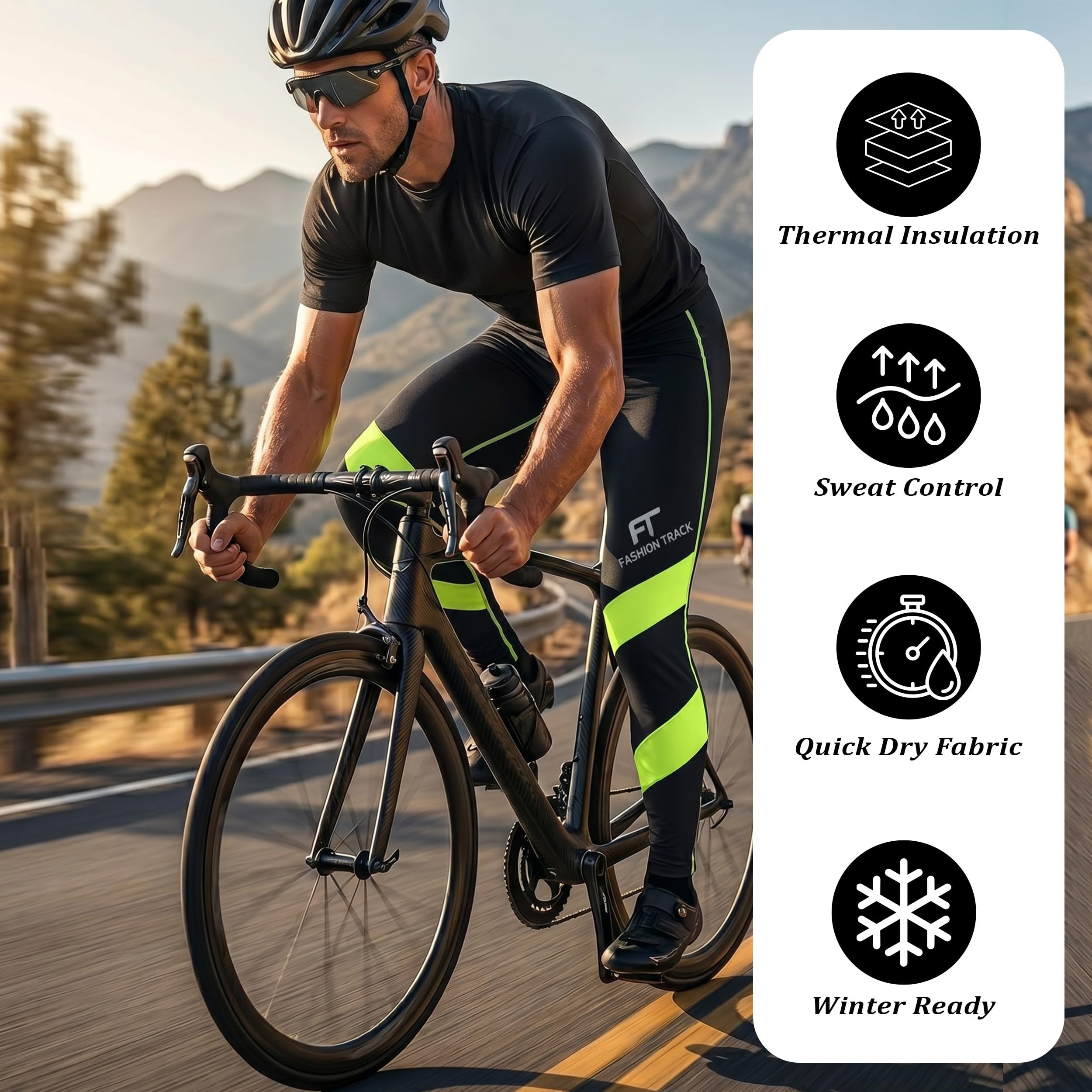 Pantalon de cyclisme tendance pour homme - Coolmax rembourré - Fabriqué en matériau Roubaix très élastique et dense pour de longues promenades à vélo confortables - Disponible en 5 modèles accrocheurs