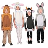 Deluxe Nativity Animal Costumes Kit for 8 - Complete Church Play & Christmas Pageant Set with Camel, Cow, Donkey & Lamb | Premium Polyester Biblical Costumes for Kids & Adults
