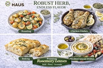 The Snack Haus Dried Thyme Leaves 7 oz Whole Leaf, Turkish Herb Seasoning for Soups, Stews, Seafood & Marinades Resealable Pouch