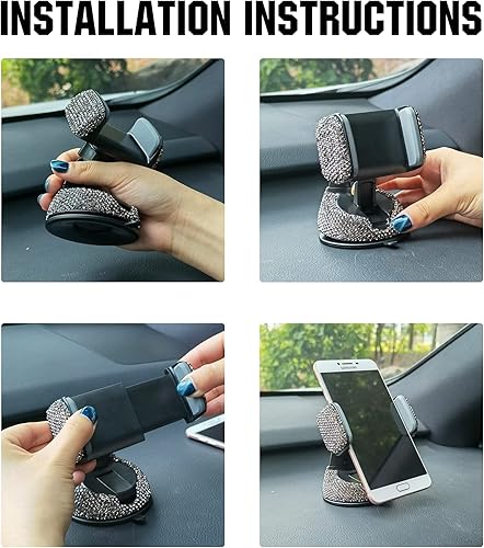 Miniatura 4 de Amiss - Soporte universal de teléfono celular, soporte de teléfono para el auto ajustable en 360 con una base más para la ventilación, accesorios de