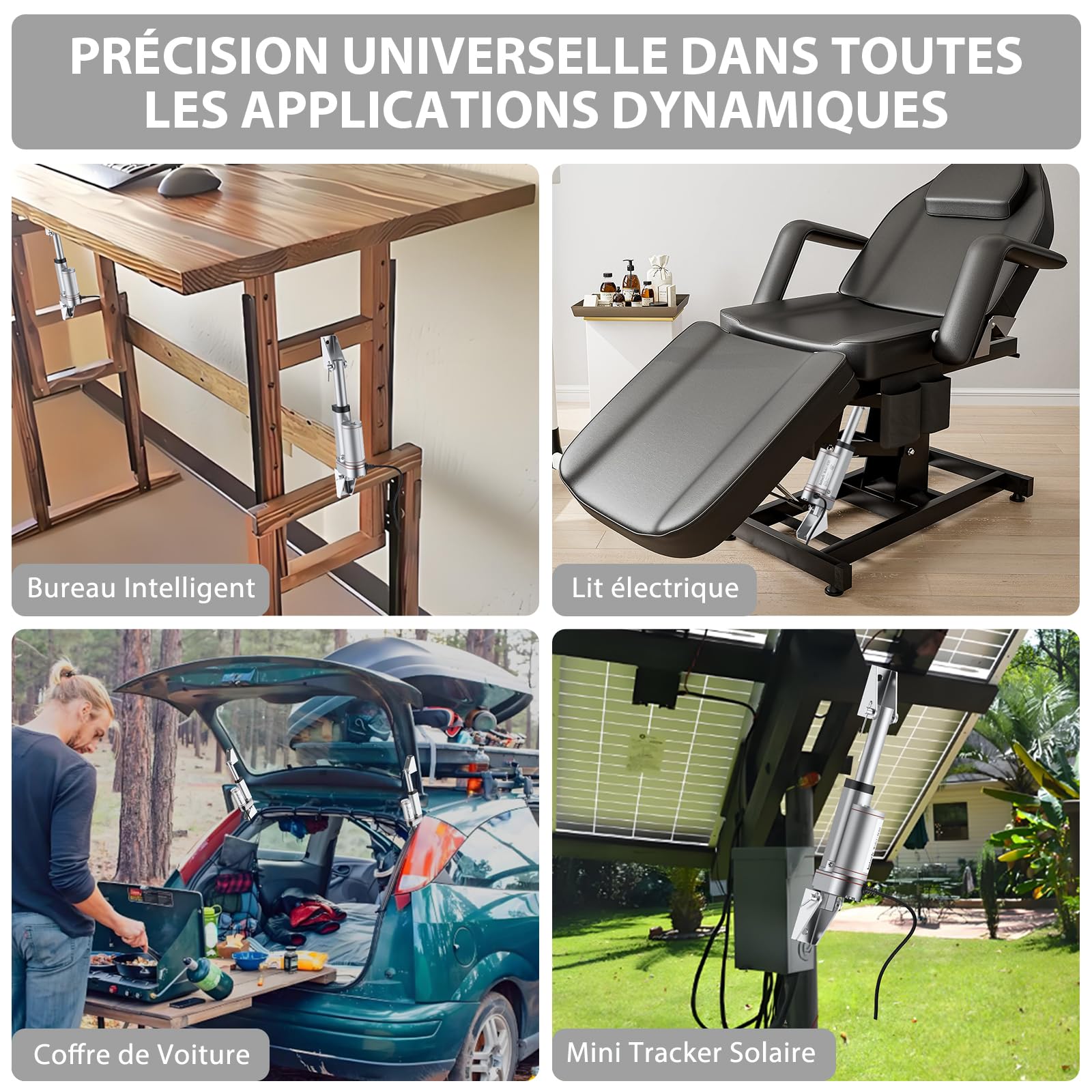 Justech Moteur Linéaire Actionneur Réglable Ouvre-porte 12V DC 750N 50mm Technologie Linéaire Moteur électrique Vérin Moteur à Courant Continu pour Voiture, Meubles, etc