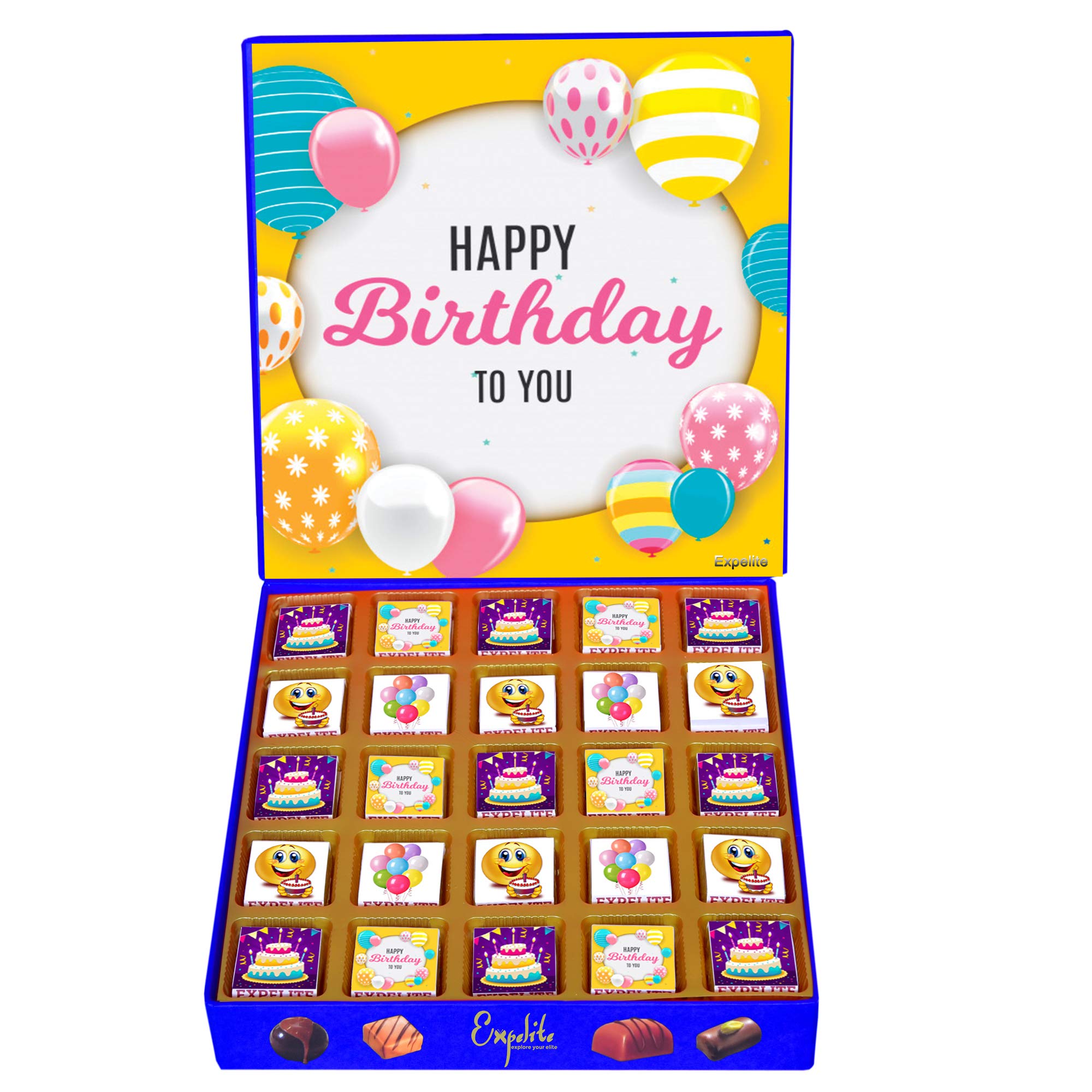 Expelite Birthday Balloons Theme Chocolate Box - 25 Chocolate Birthday Gift for A Girl