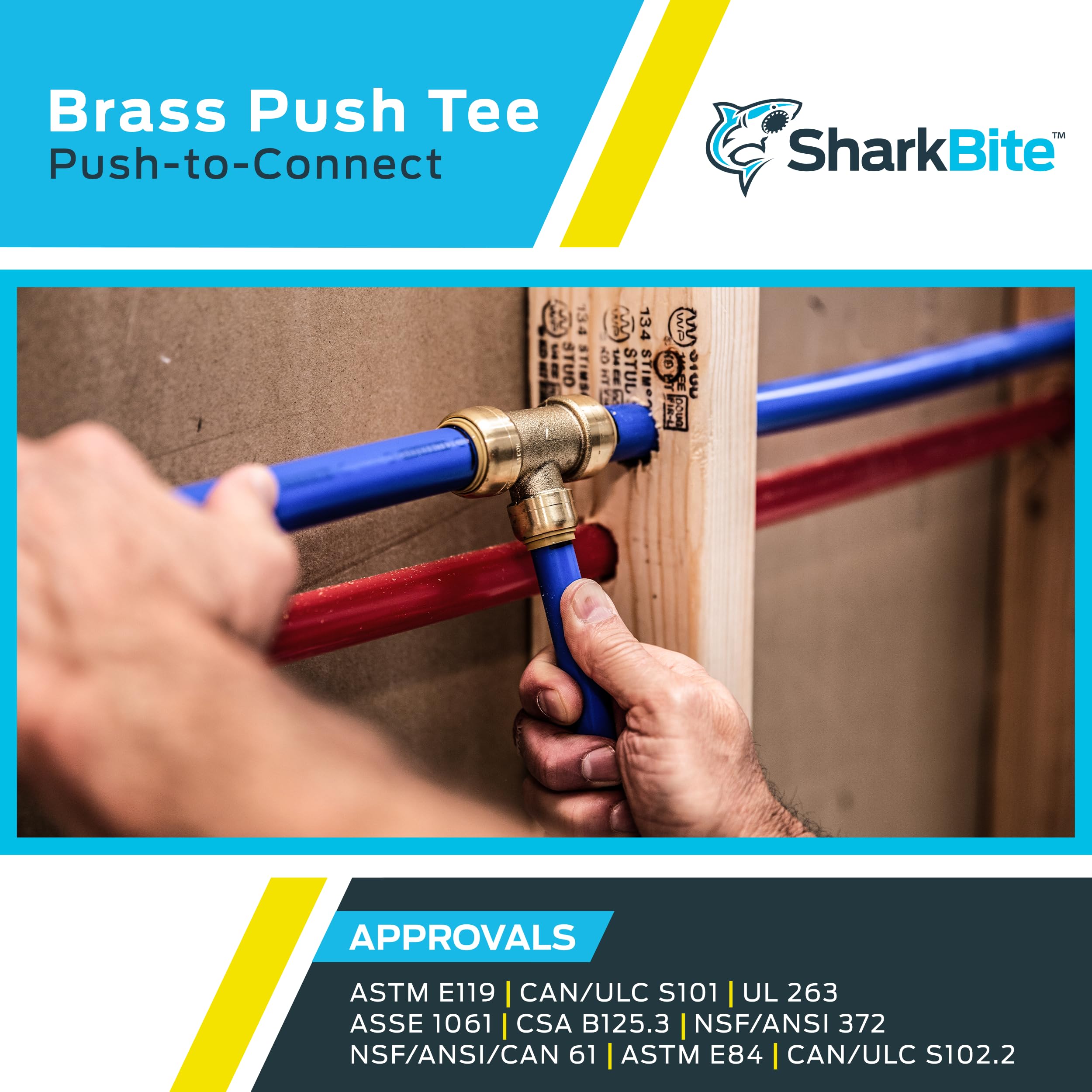 Sharkbite u362lf 1/2-inch Tee, pack de 12
