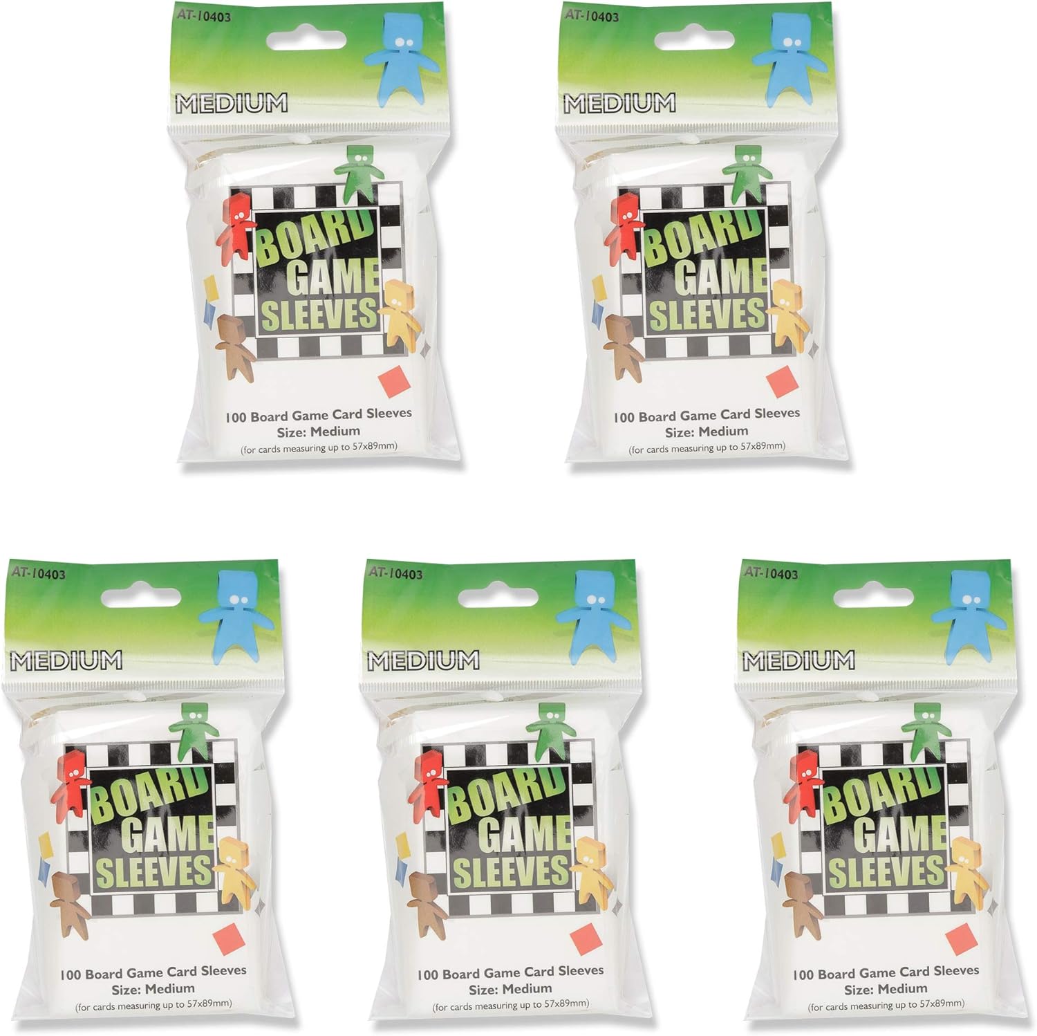5 Packs Arcane Tinmen Board Game Sleeves 100 ct Medium Size Card