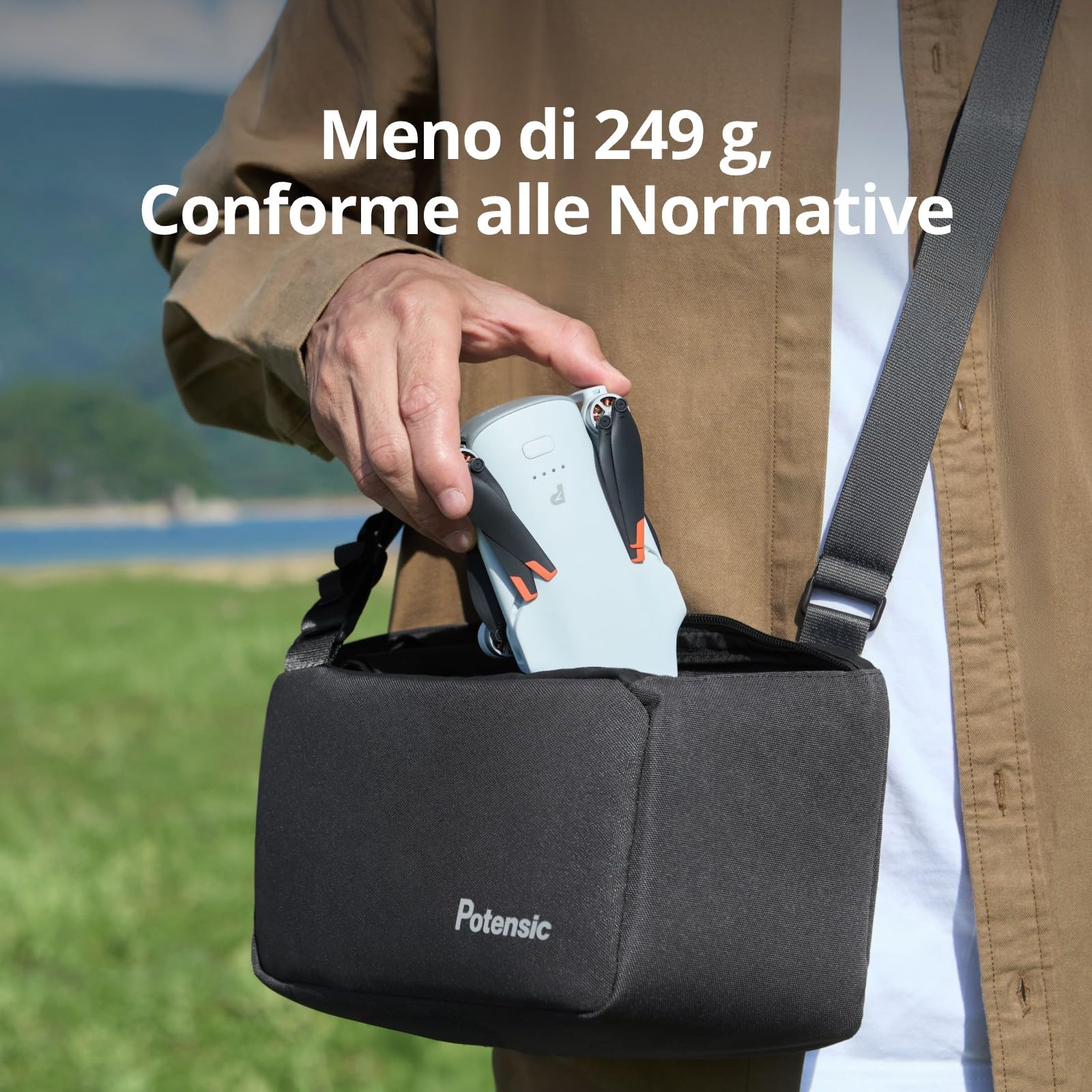 Potensic ATOM 3 Fly More Combo con RC PTD 2, Drone con Fotocamera 4K 60fps, Foto 8K 50MP, Volo di 120 min, Trasmissione 16 km, Sensore CMOS 1/1,3", Tracciamento IA 2.0, QuickShots, Meno di 249 g