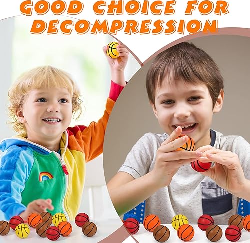 Miniatura 5 de Paquete de 30 mini pelotas de baloncesto para el estrés, mini pelota de baloncesto para fiesta, mini pelota deportiva de espuma, bola para apretar,